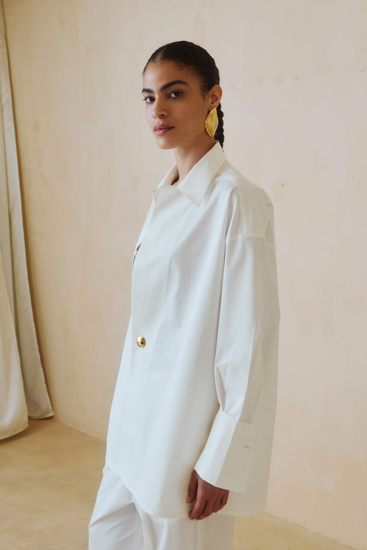 DARKPARK JODIE - POPELINE TUNIC STYLE SHIRT IN WHITE | THE NEW TREND