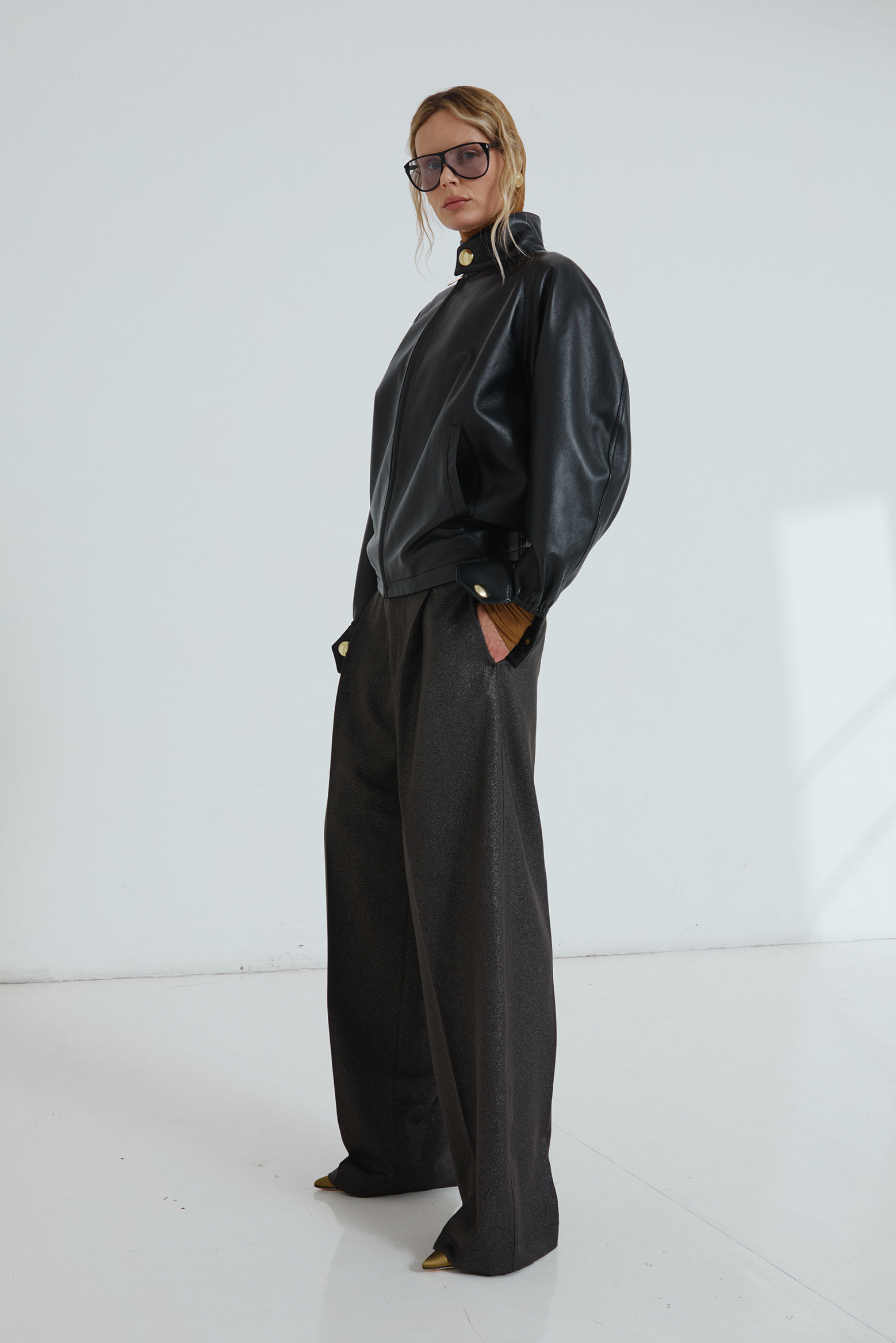 DARKPARK ROBBIE - PLONGE NAPPA LEATHER JACKET IN BLACK | THE NEW TREND