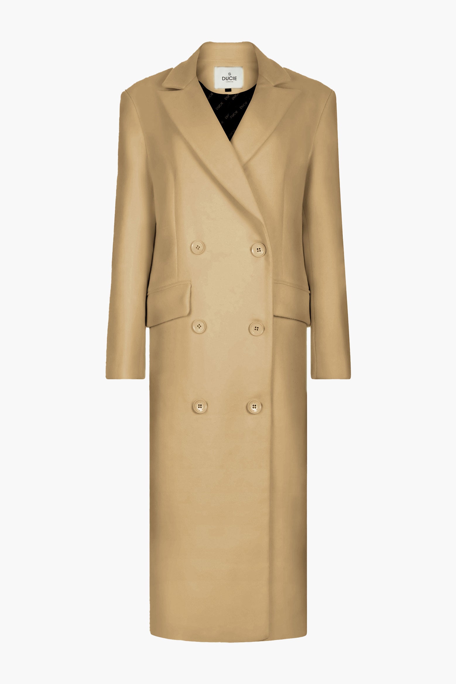 DUCIE LONDON Aggie Wool Coat in Beige available at The New Trend Australia