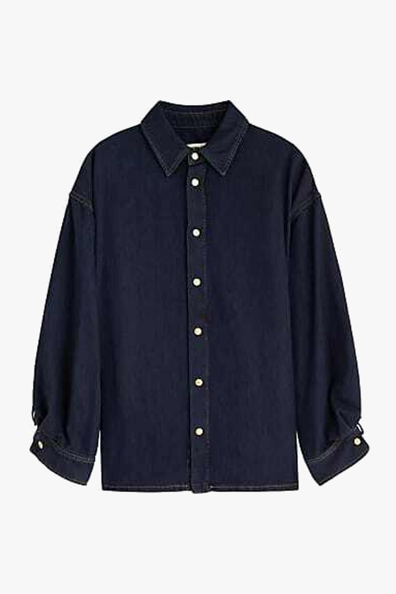 The Darkpark Keanu Tencel Rouche Shirt in Deep Blue available at The New Trend Australia