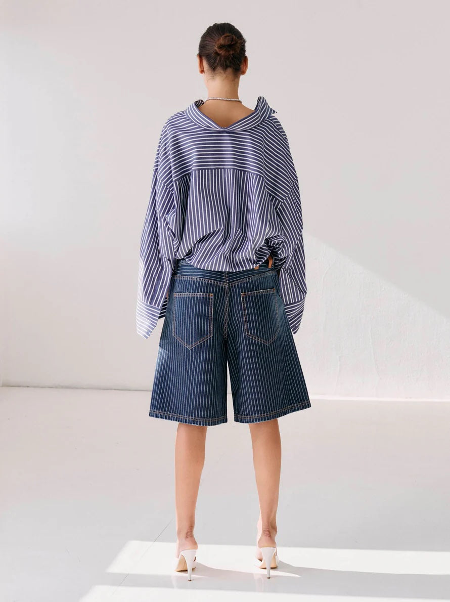 Darkpark Nathalie Oversized Shirt in Raw Blue and White available at The New Trend Australia.