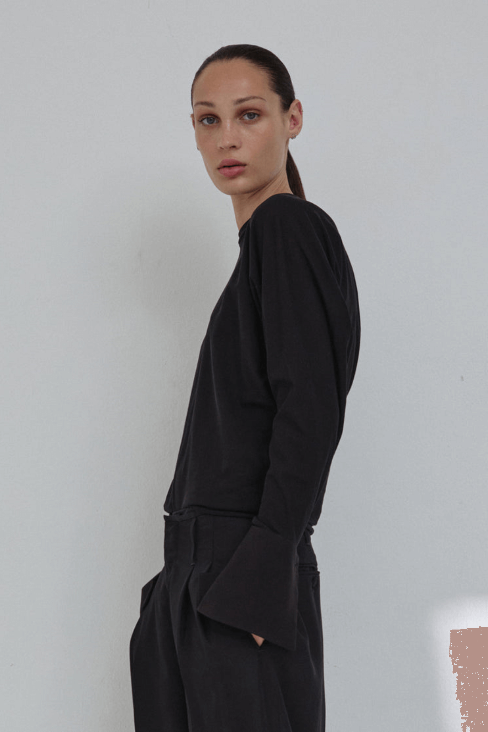 DARKPARK PARIS SHIRT CUFF LONG SLEEVE CREWNECK TOP | THE NEW TREND