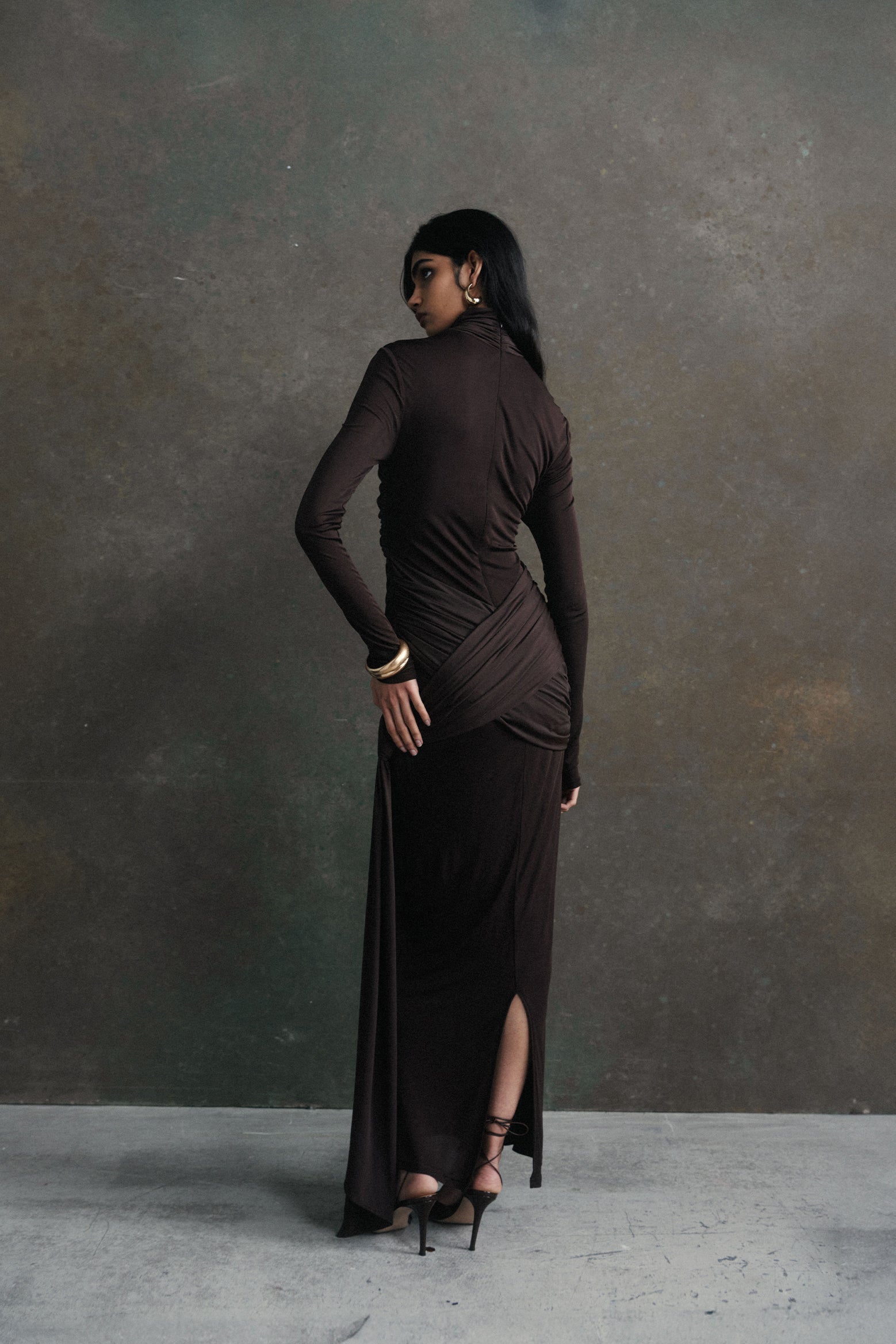 The De La Vali Ballad Maxi Dress in Chocolate available at The New Trend Australia