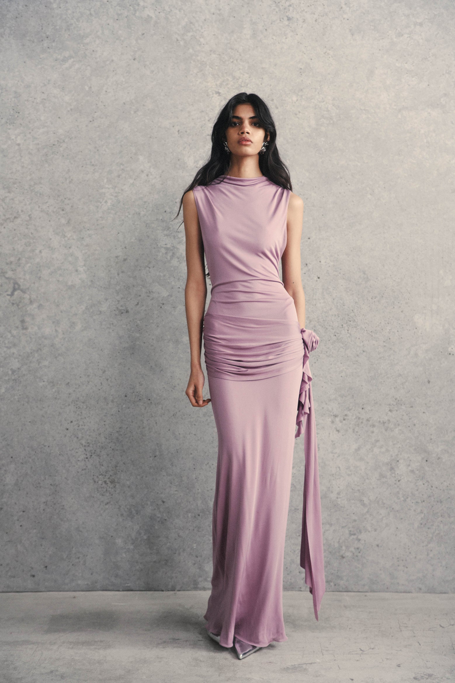 The De La Vali Jacinth Maxi Dress in Mauve available at The New Trend Australia