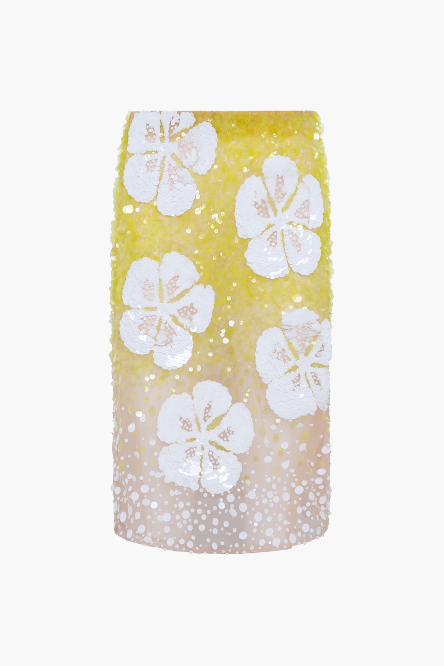 Des Phemmes Hibiscus Embroidery Skirt in Lime available at The New Trend Australia. 