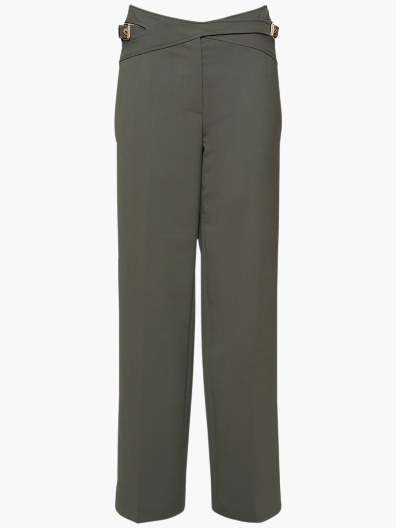 Dion Lee Interlocked Wool Trousers in Shadow Green from The New Trend