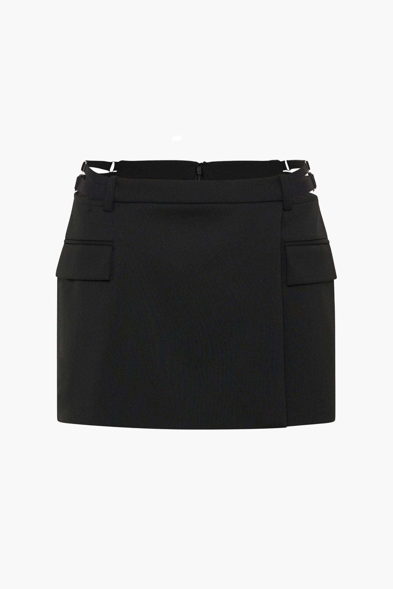 The Dion Lee Lingerie Wool Mini Skirt in Black available at The New Trend Australia