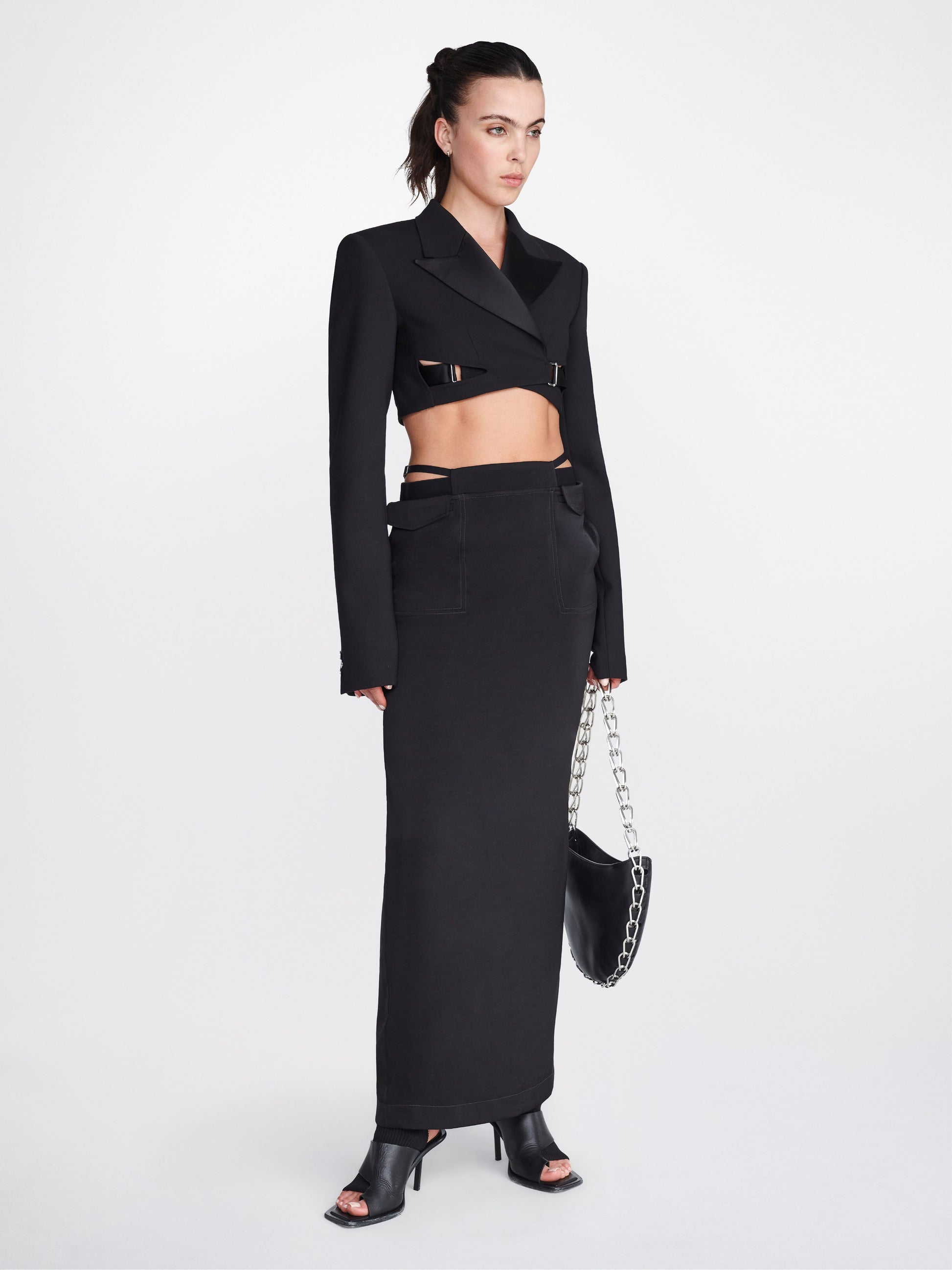 The Dion Lee Pocket Column Skirt in Black available at The New Trend Australia