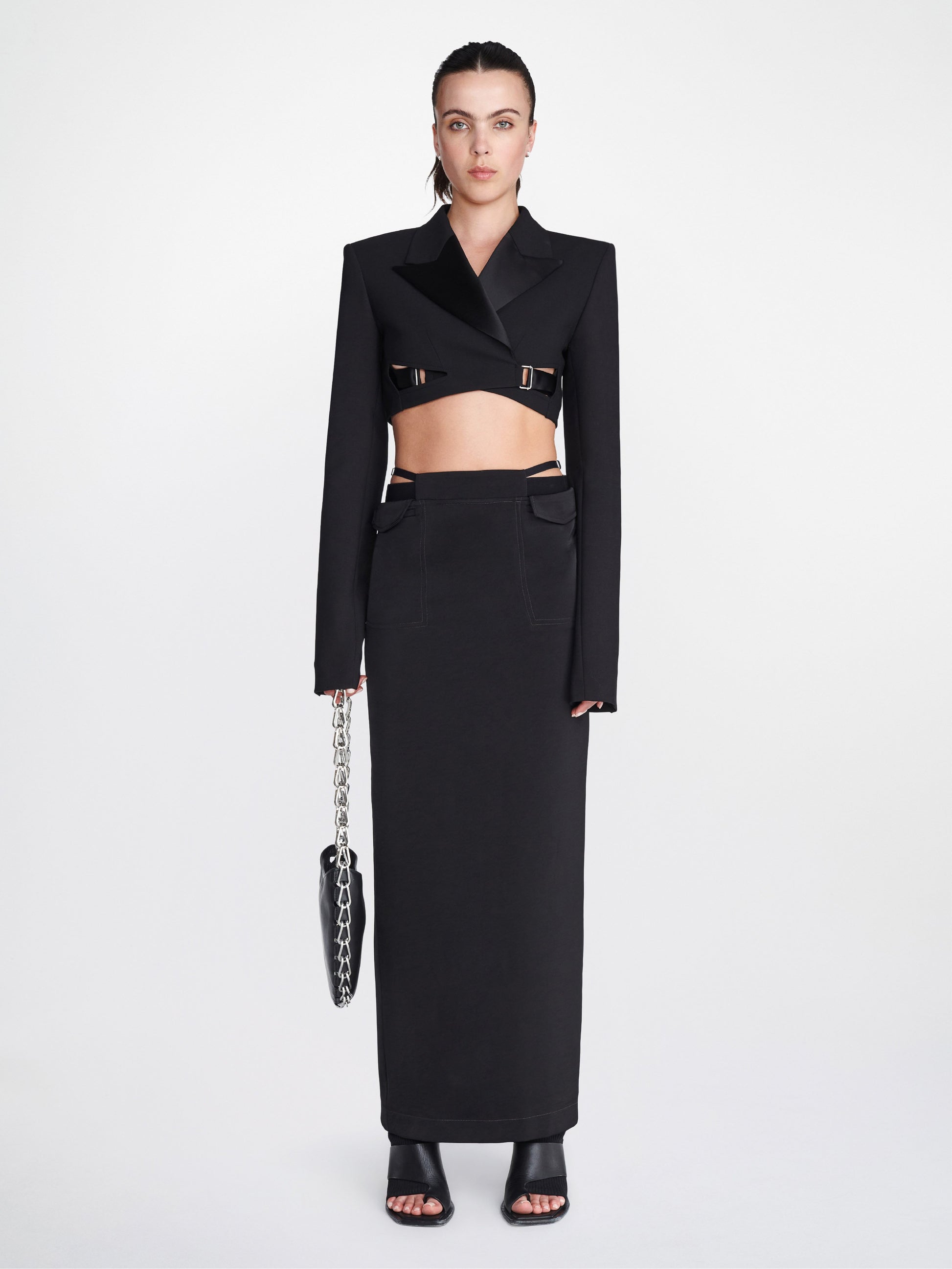 The Dion Lee Pocket Column Skirt in Black available at The New Trend Australia