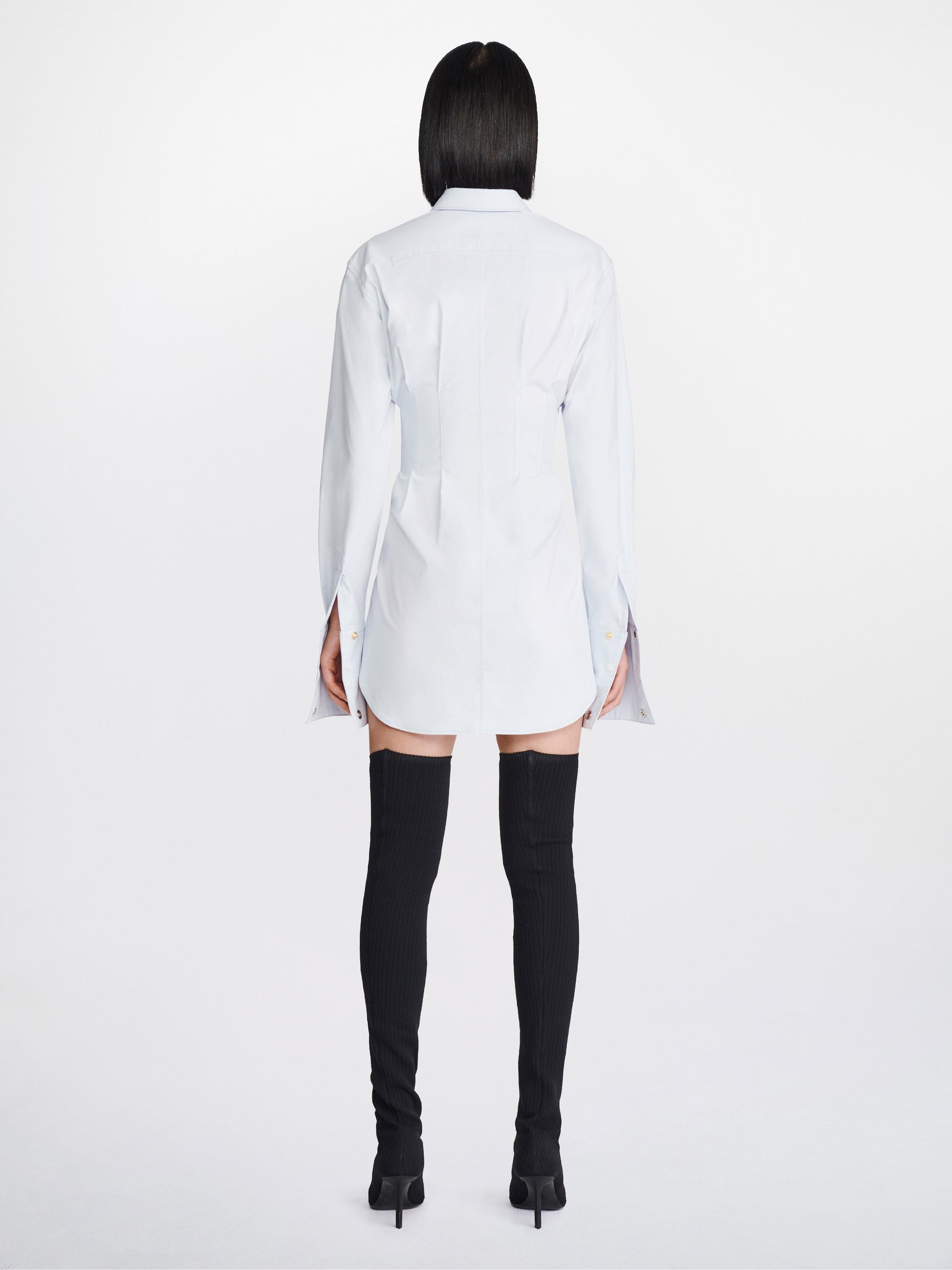 The Dion Lee Tuxedo Corset Shirt Dress in Steam available at The New Trend Australia