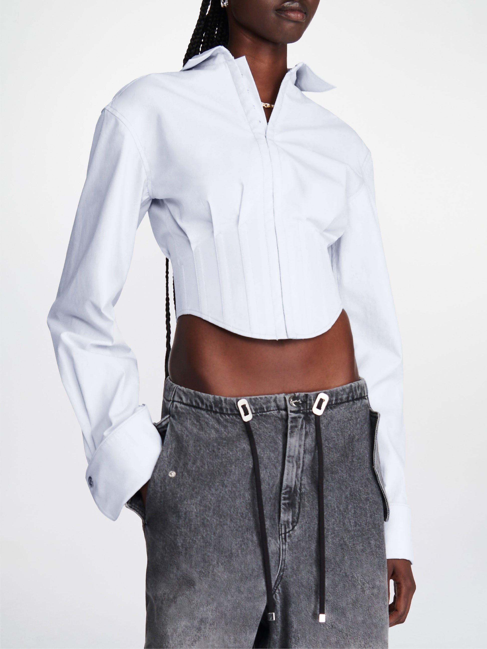 The new Trend Dion Lee Tuxedo Corset Shirt in Steam available at The New Trend Australia