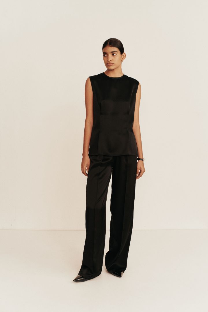 ESSE STUDIOS Classico Tuck Pant in Black available at The New Trend Australia