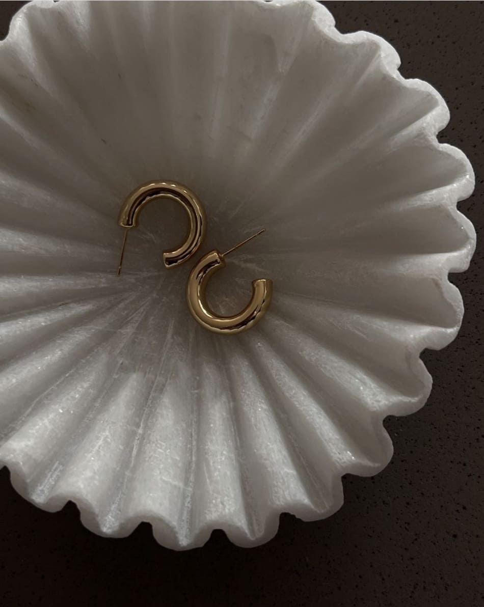 ÈCLATANT Petite Hoop in Gold available at The New Trend Australia.