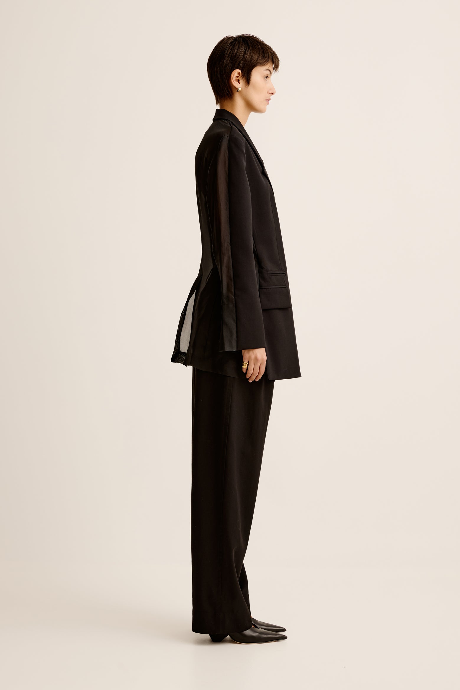 The Esse Aire Tie Blazer in Black available at The New Trend Australia