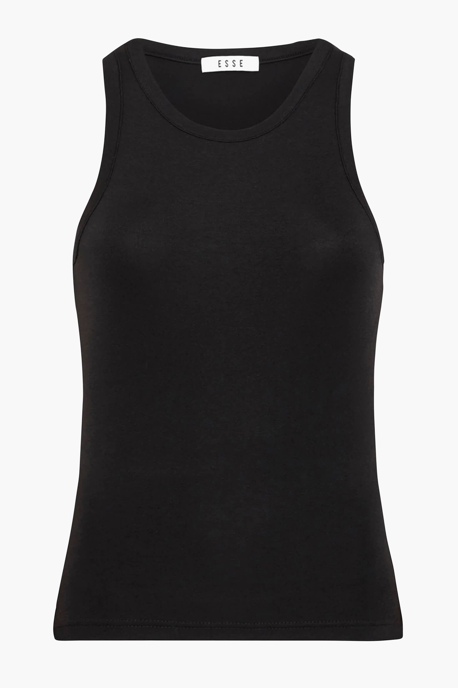 Esse Studios High Neck Tank Top in Black available at The New Trend