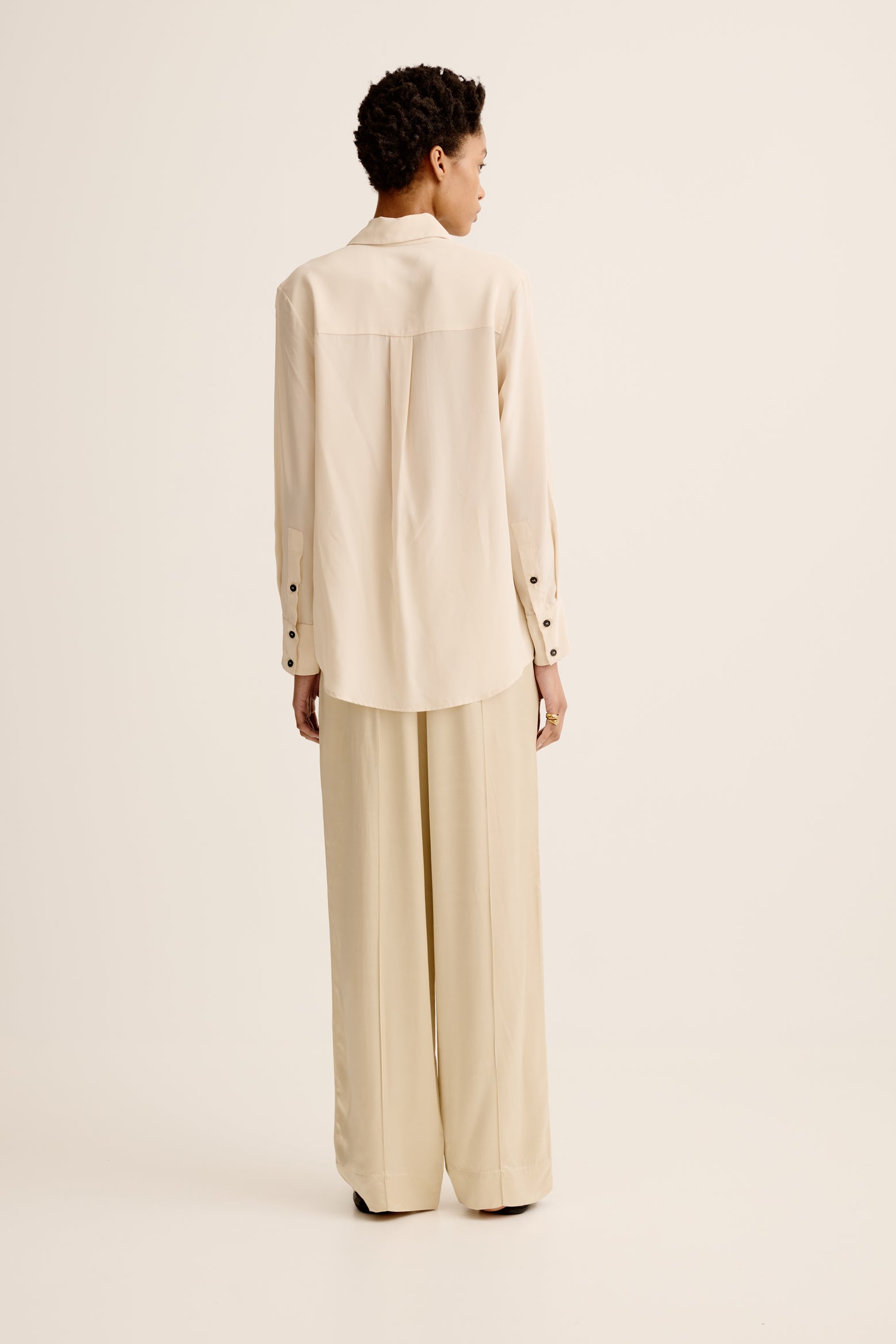 The Esse Lila Silk Shirt in Oyster available at The New Trend Australia