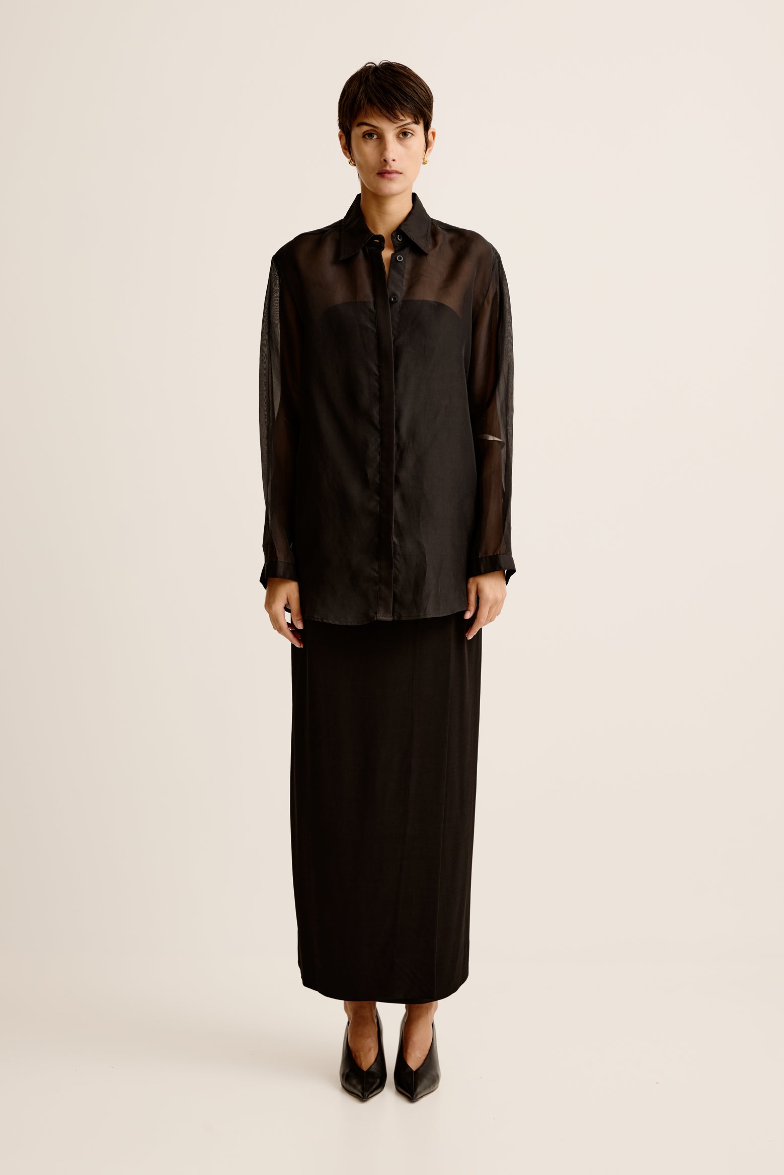 The Esse Organza Shirt in Black available at The New Trend Australia