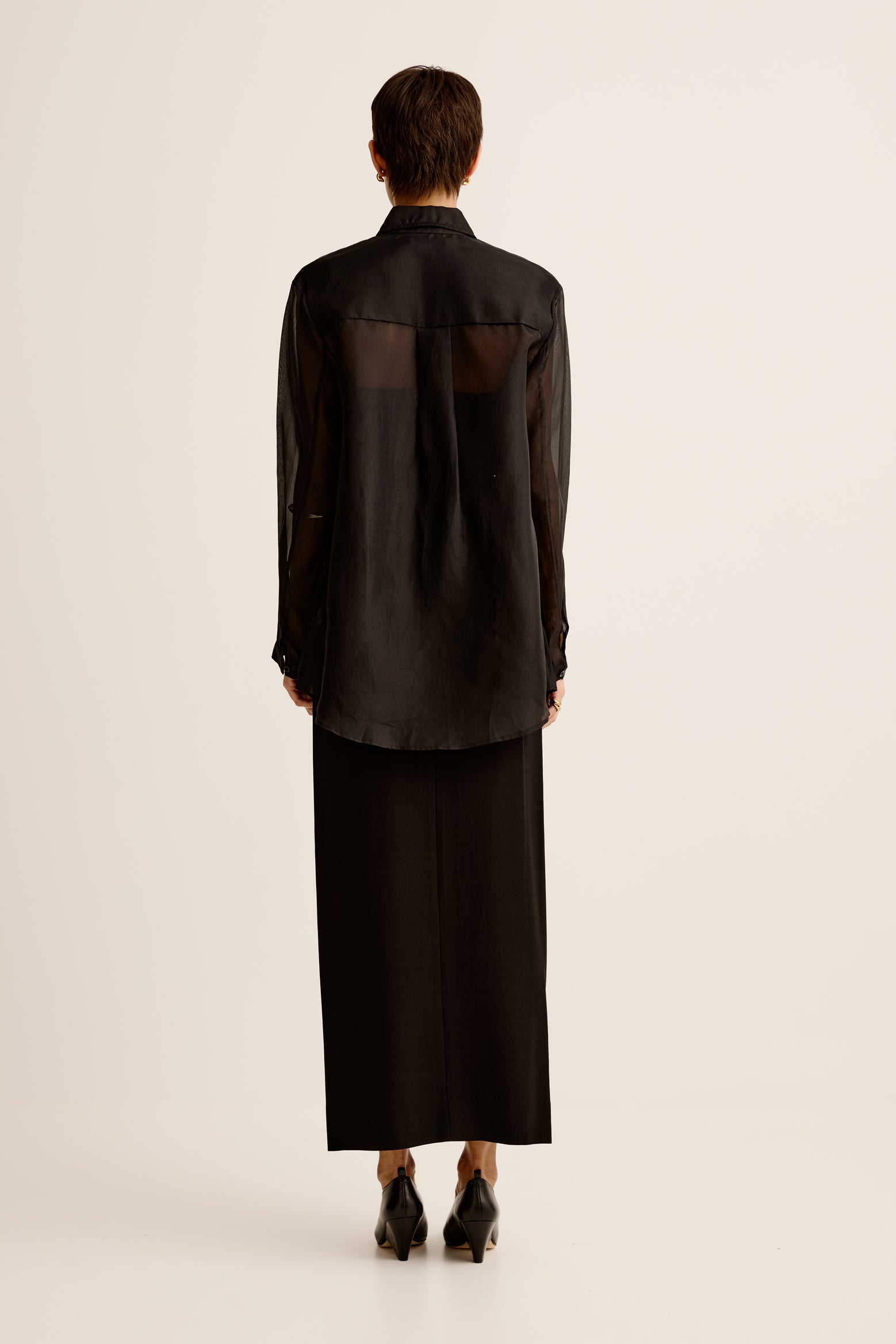 The Esse Organza Shirt in Black available at The New Trend Australia