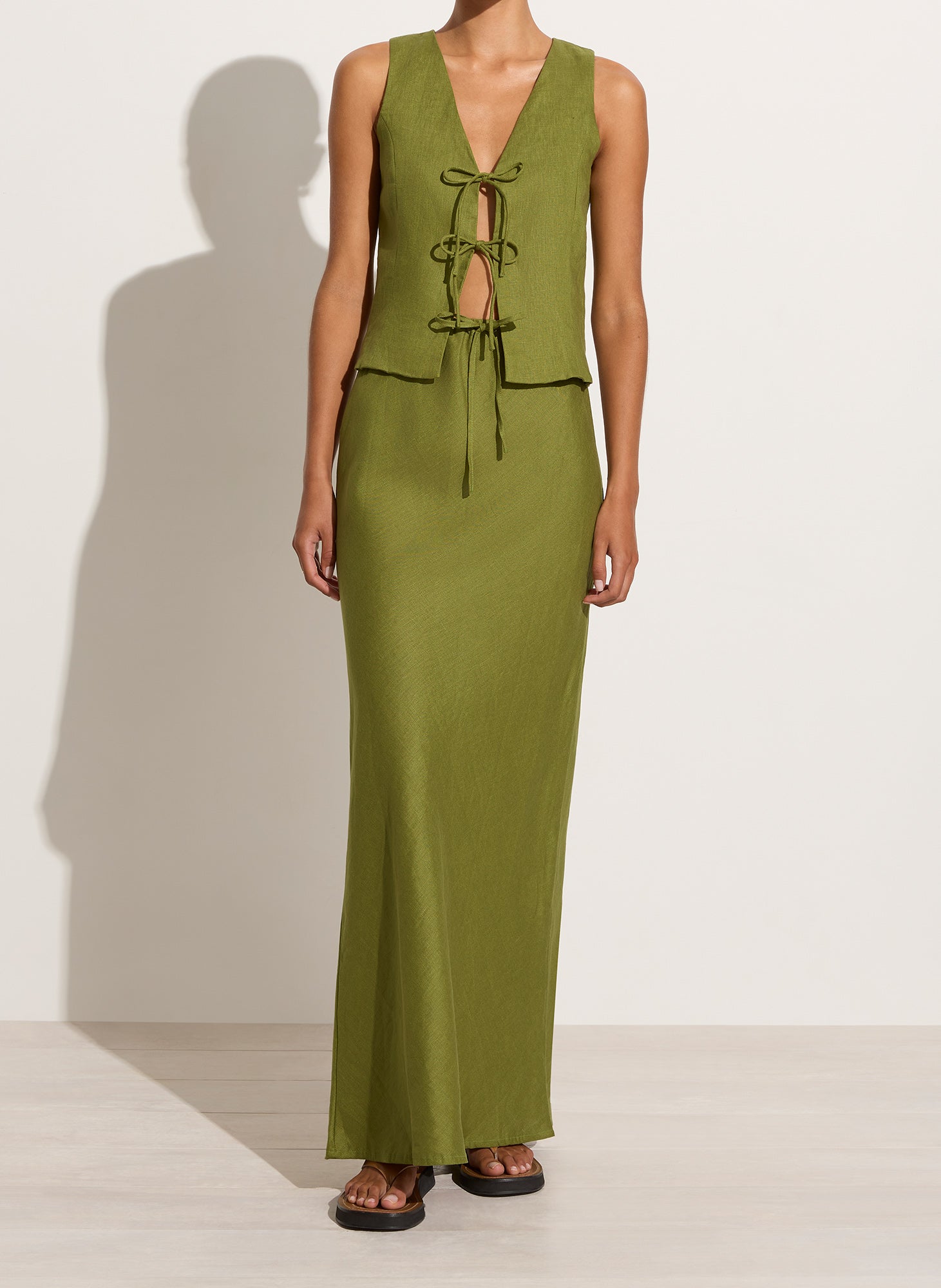 Faithfull The Brand Cataline Skirt in Palm Green available at TNT The New Trend Australia