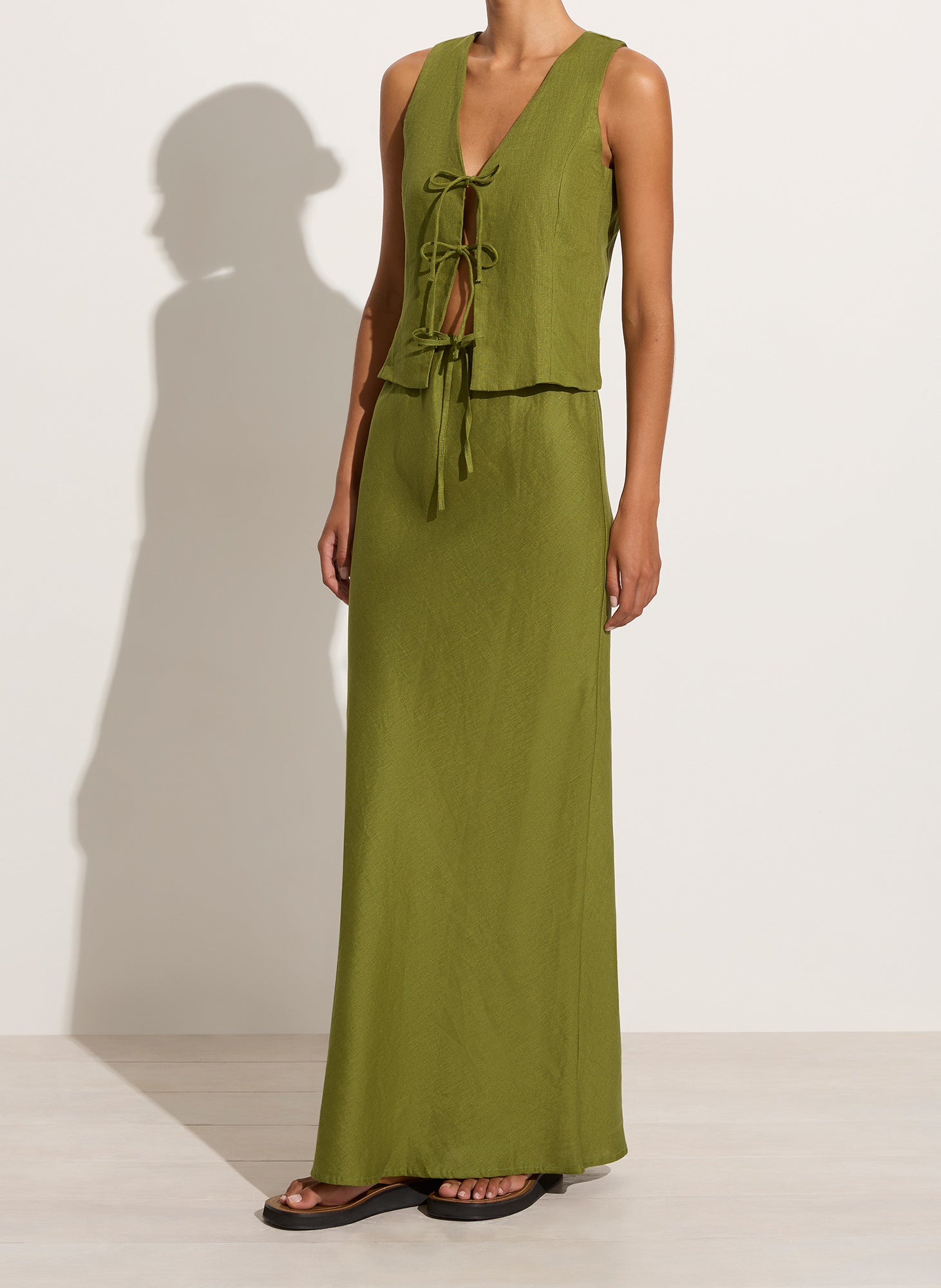 Faithfull The Brand Cataline Skirt in Palm Green available at TNT The New Trend Australia