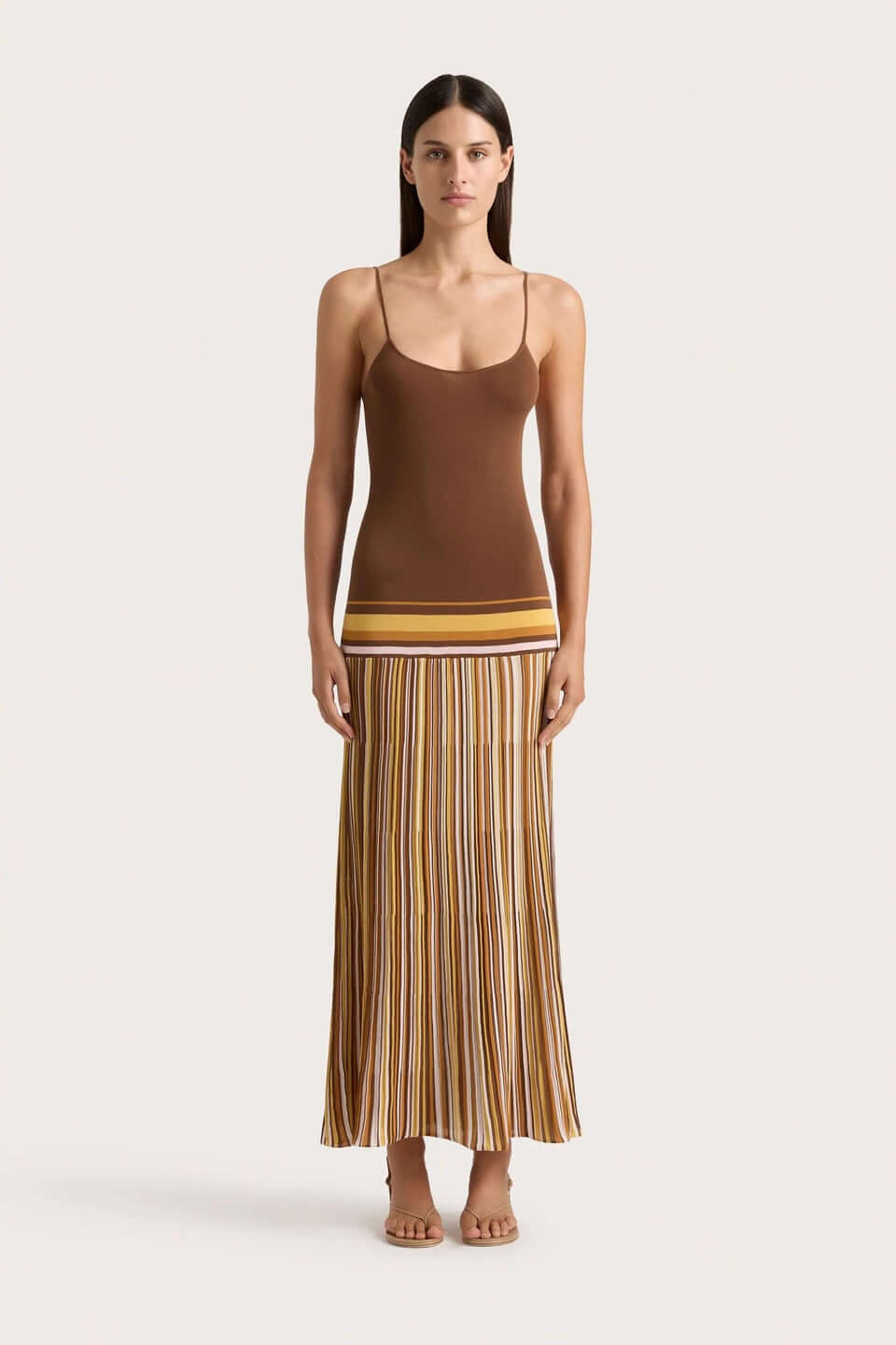 The Faithfull The Brand Citara Maxi Dress in Cocoa is available at The New Trend