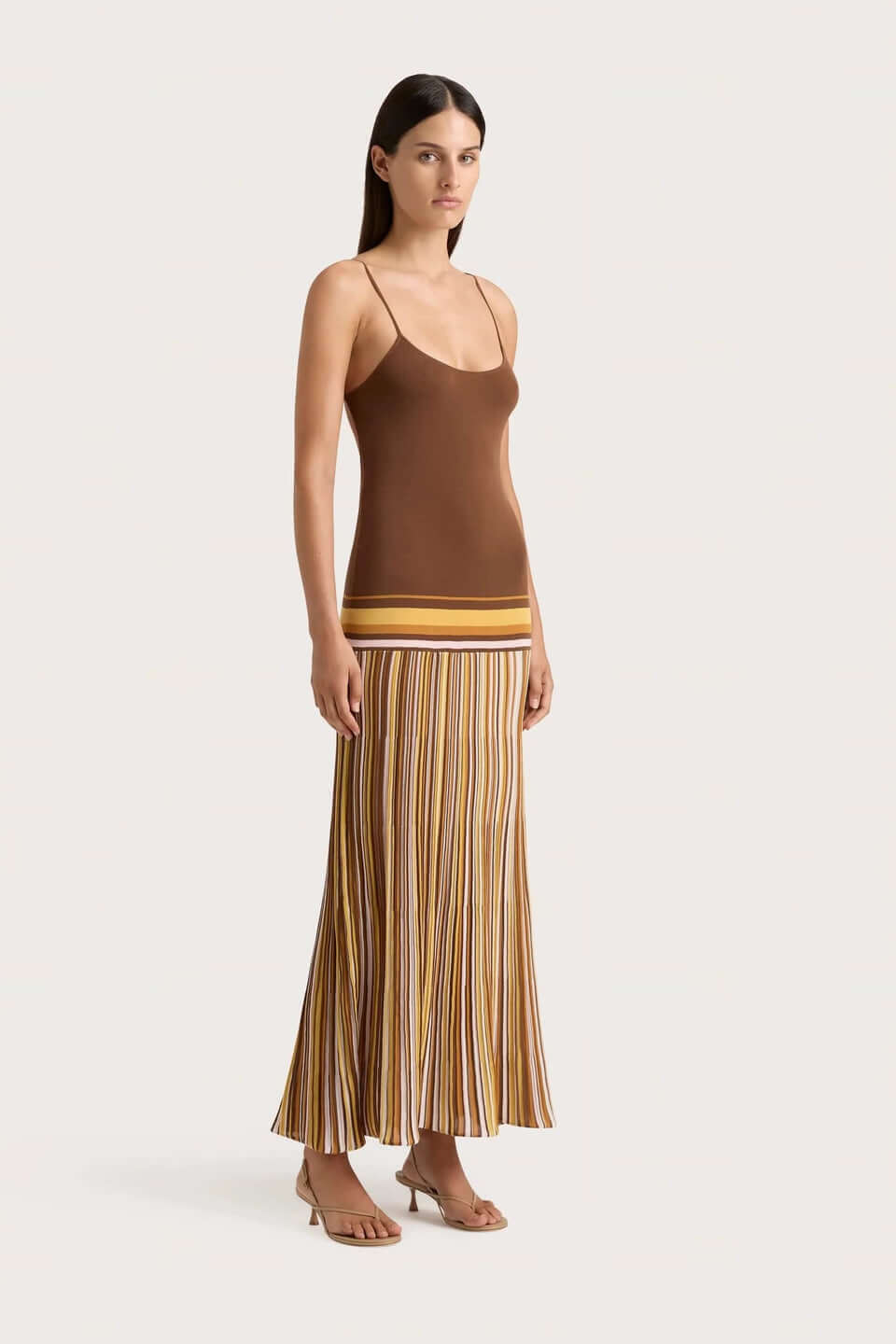 The Faithfull The Brand Citara Maxi Dress in Cocoa is available at The New Trend