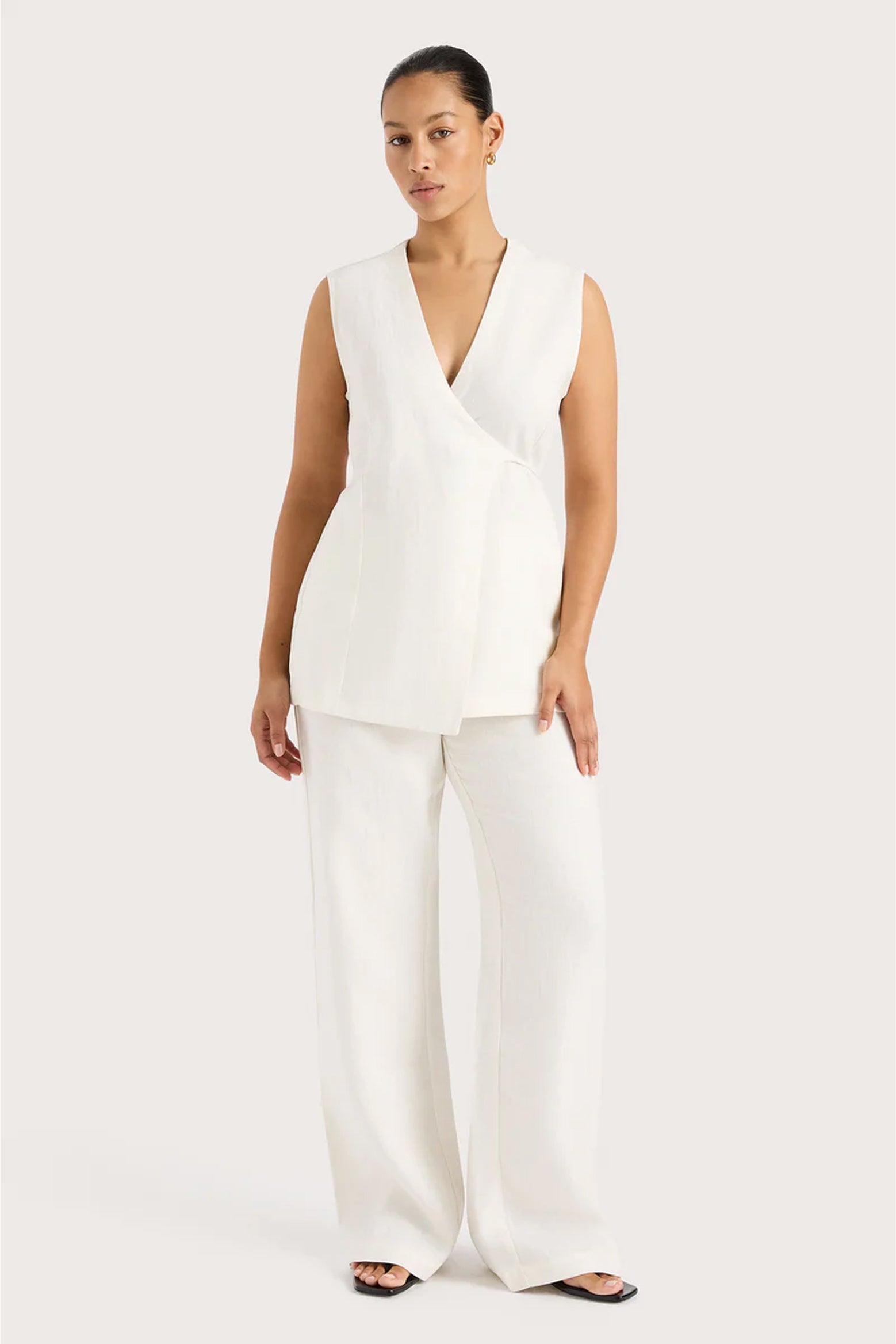 The Faithfull The Brand Lulea Wrap vest in White available at The New Trend Australia