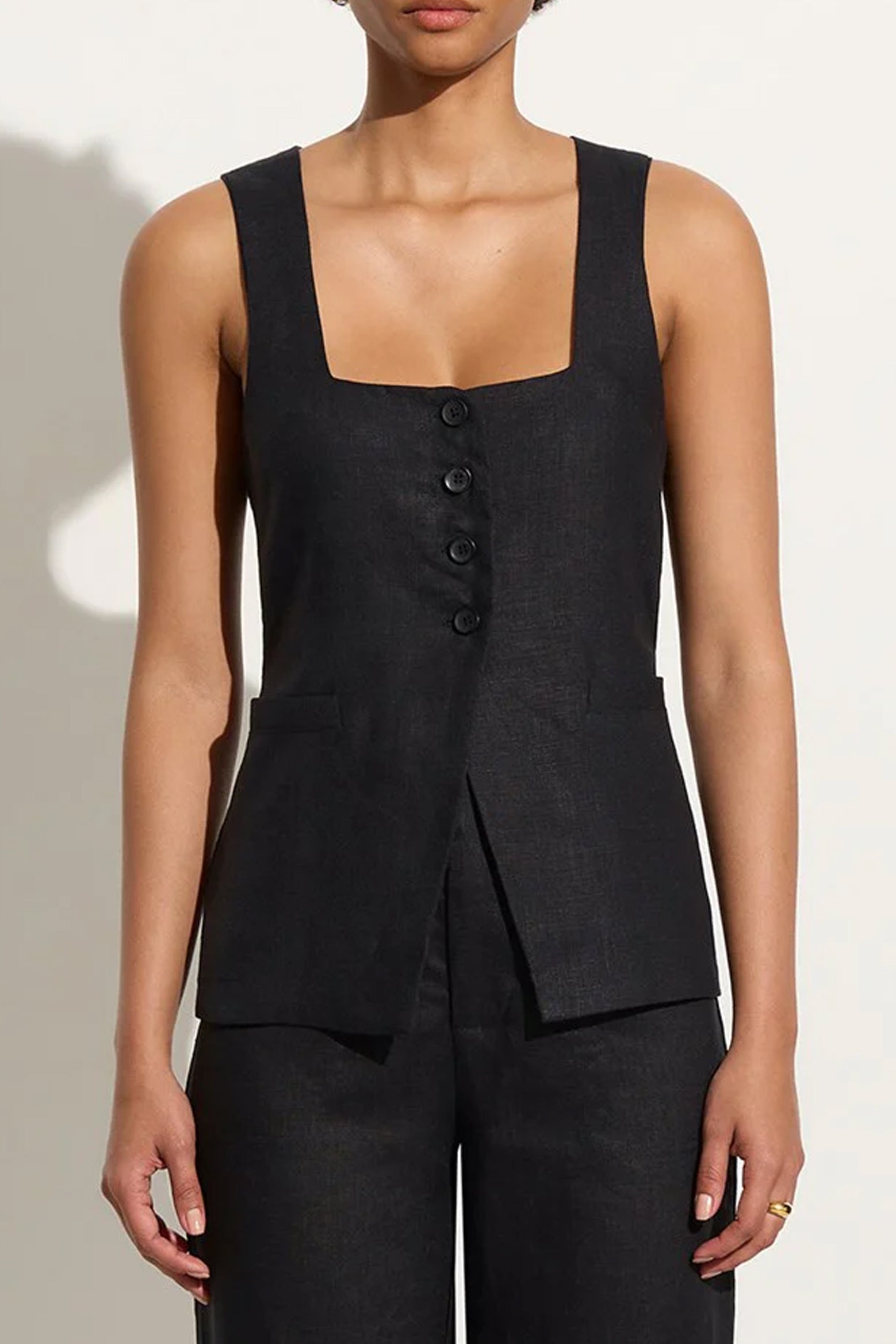 Faithfull The Brand Maya Vest in Black available at The New Trend Australia.