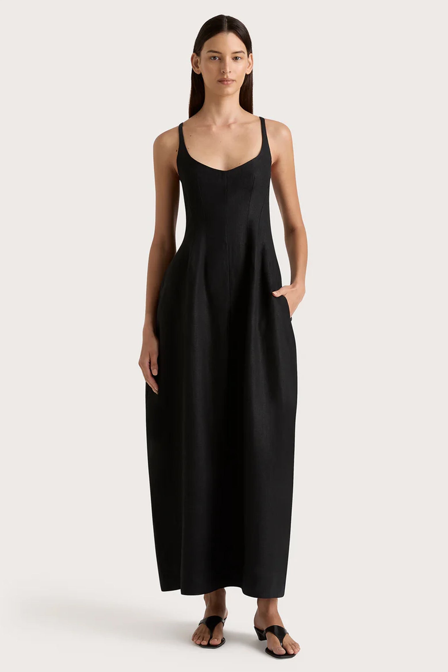 The Faithfull The Brand Sanne Midi Dress in Black available at The New Trend Australia