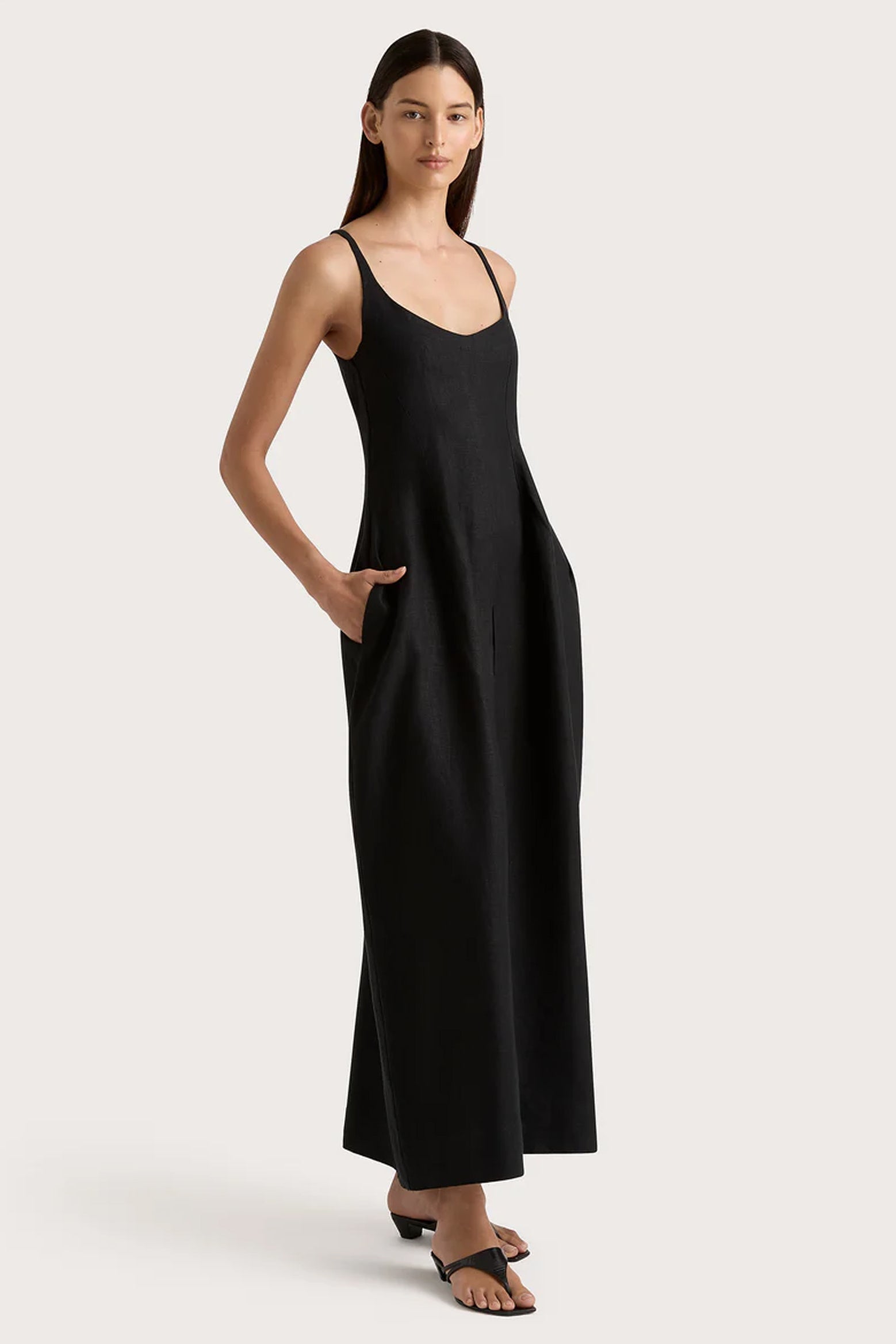 The Faithfull The Brand Sanne Midi Dress in Black available at The New Trend Australia