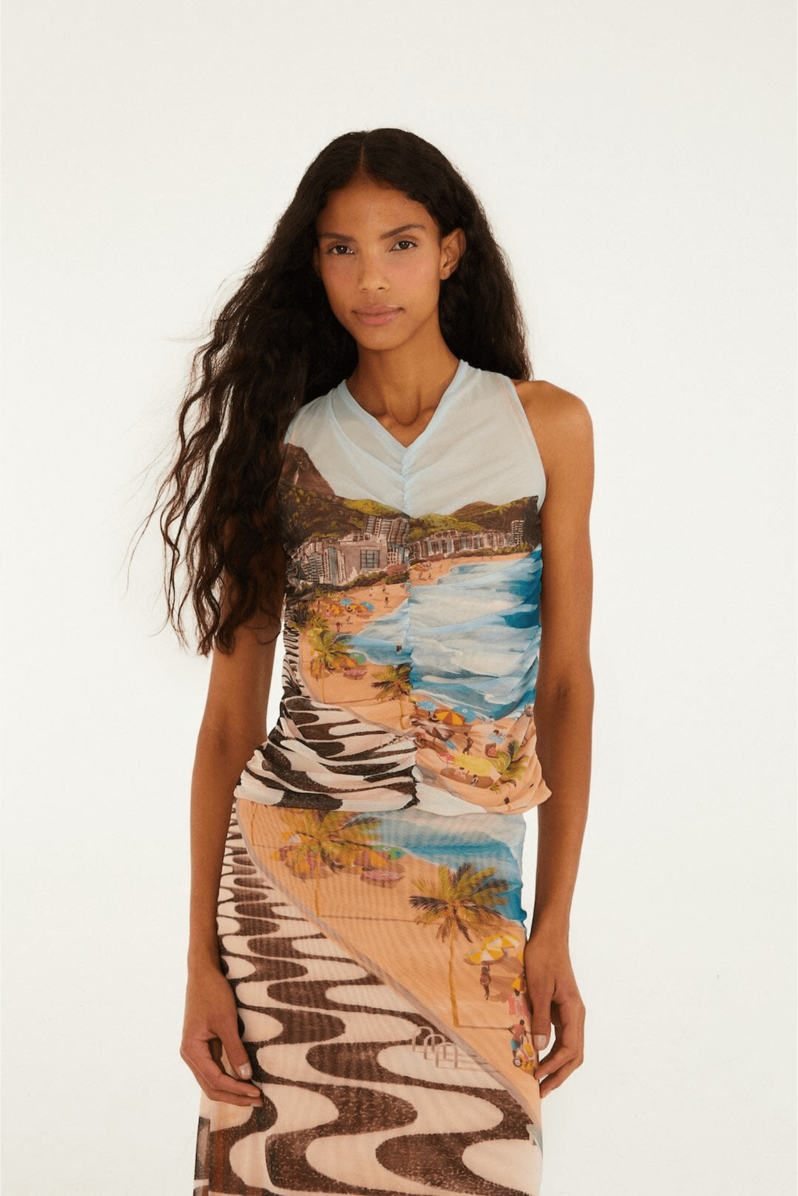 FARM RIO COPACABANA BEACH SLEEVELESS BLOUSE | THE NEW TREND