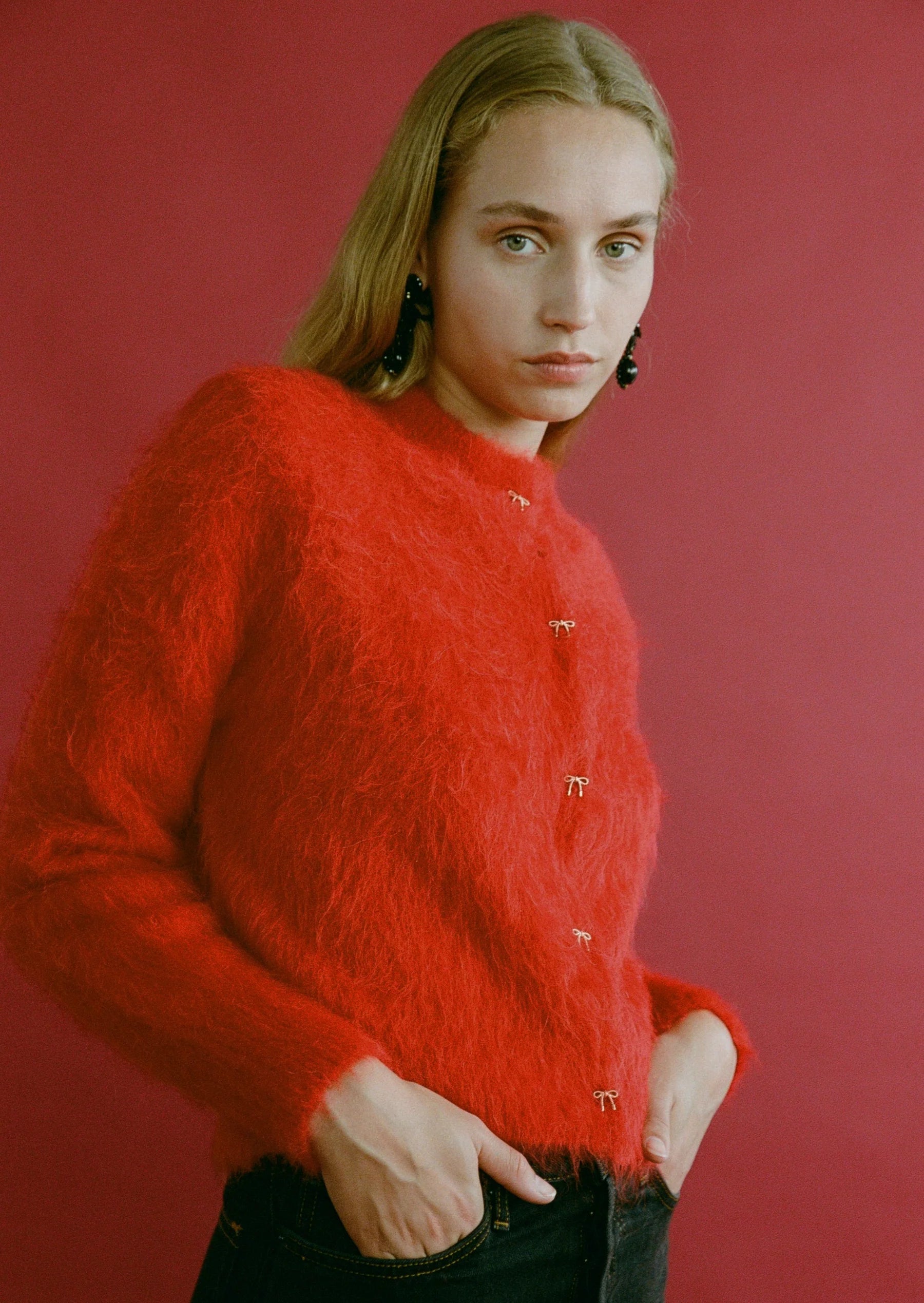 The Fleur Cardigan in Cherry from The New Trend