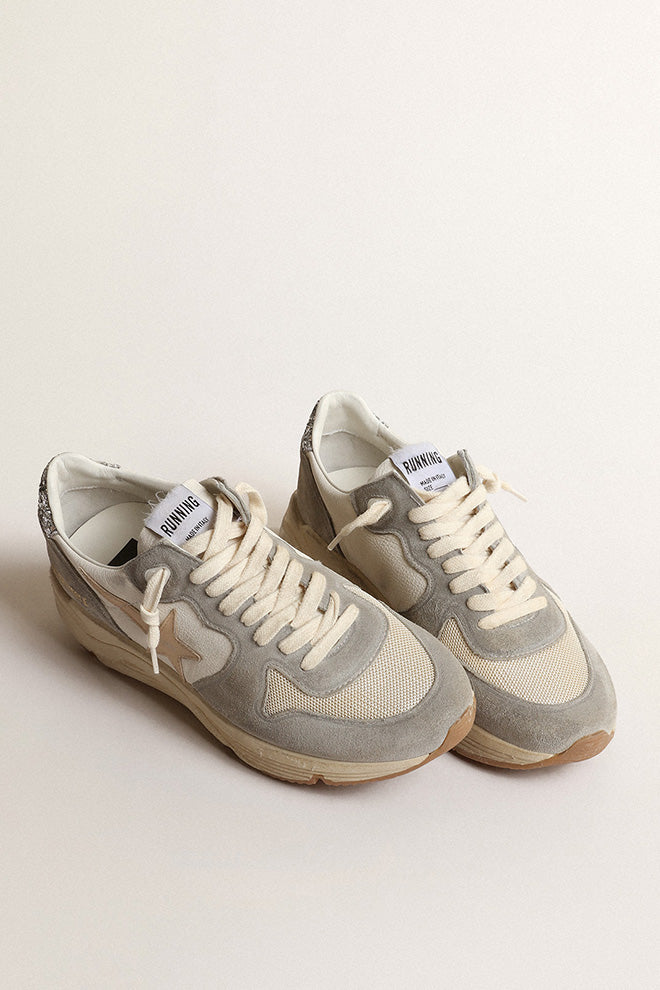 Golden Goose Running Sole Sneakers in Grey/Silver available at TNT The New Trend Australia.