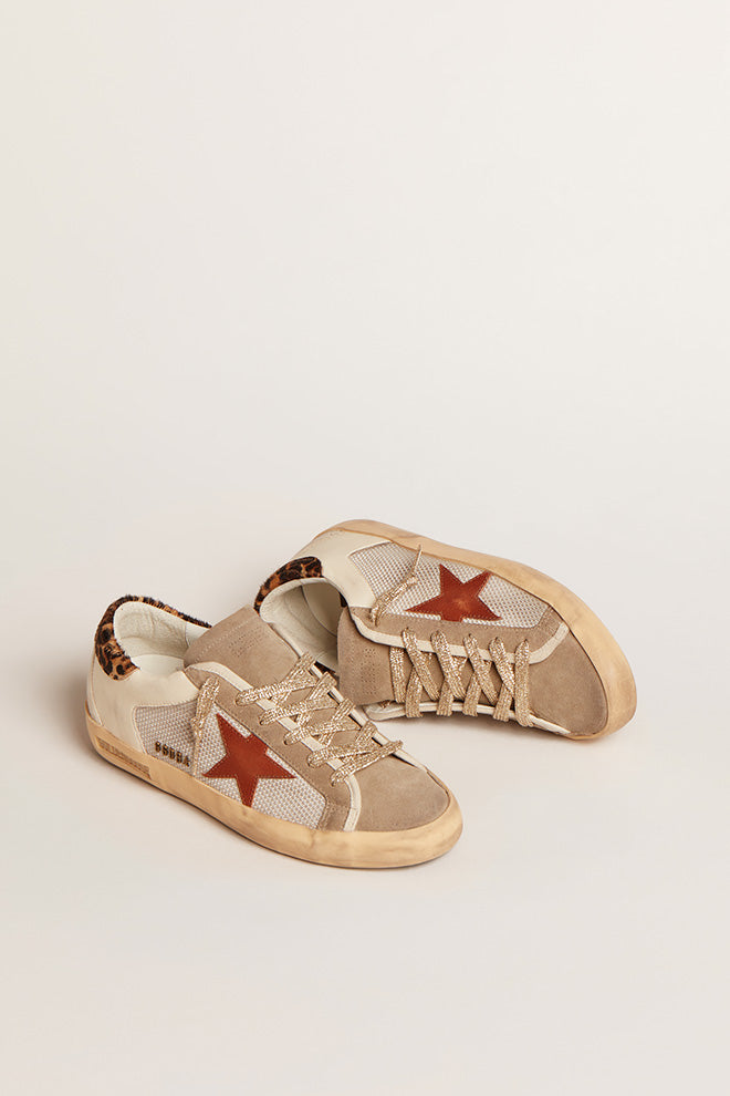 Golden Goose Superstar Sneaker in Silver, White, Ecru, Taupe, Brown, Beige and Leo available at TNT The New Trend Australia