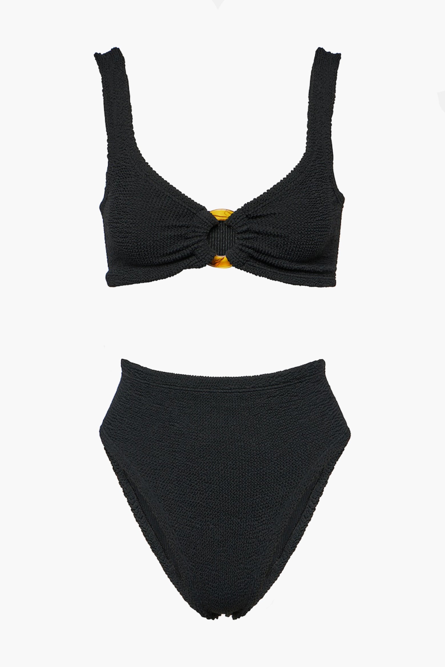 Hunza G: Nadine High-Waisted Bikini Set - Black – Azaleas
