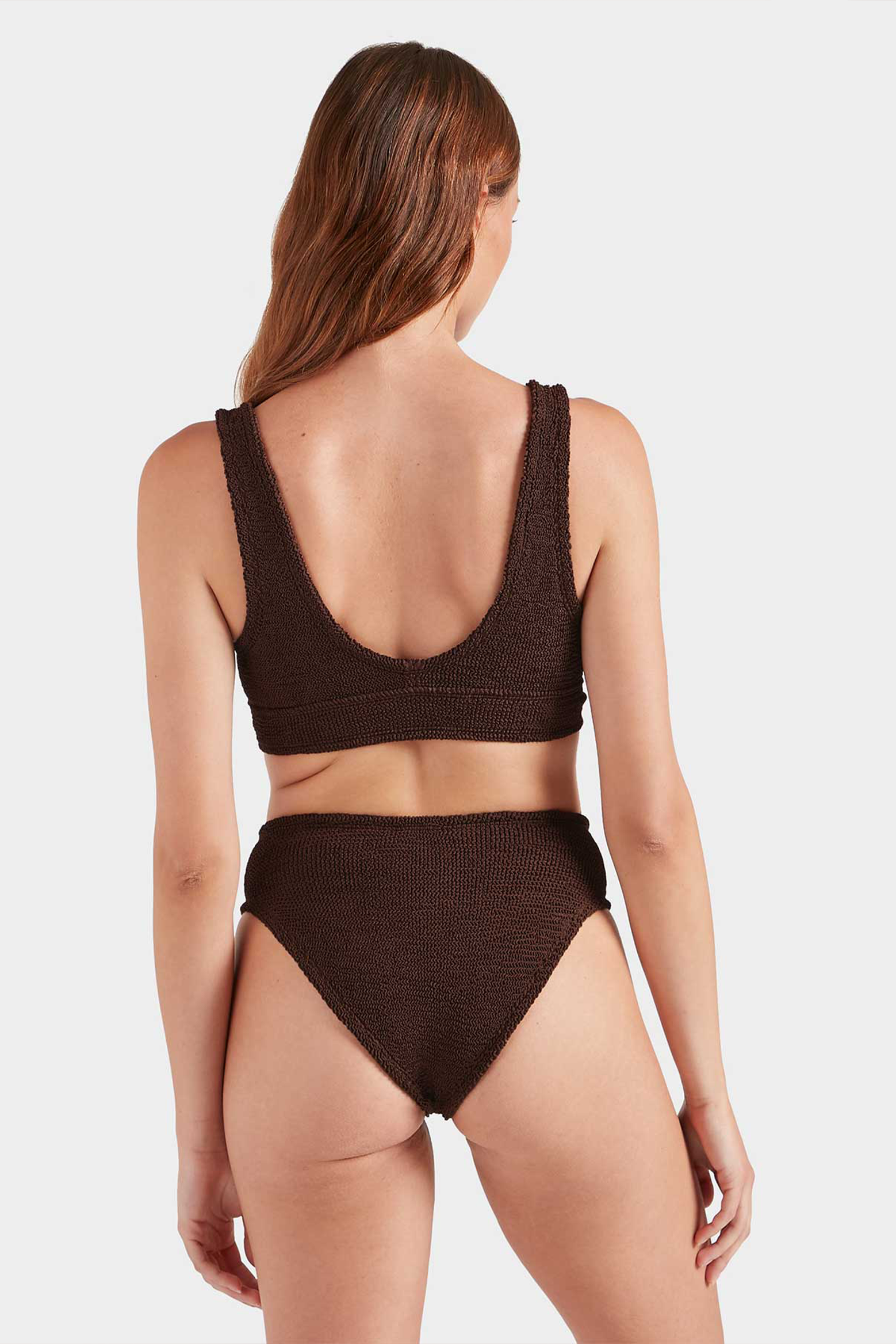 HUNZA G ANGEL BIKINI IN METALLIC CHOCOLATE | THE NEW TREND