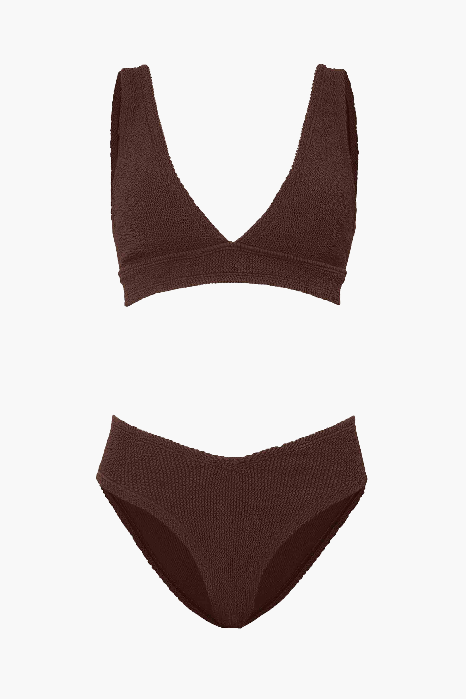 HUNZA G ANGEL BIKINI IN METALLIC CHOCOLATE | THE NEW TREND