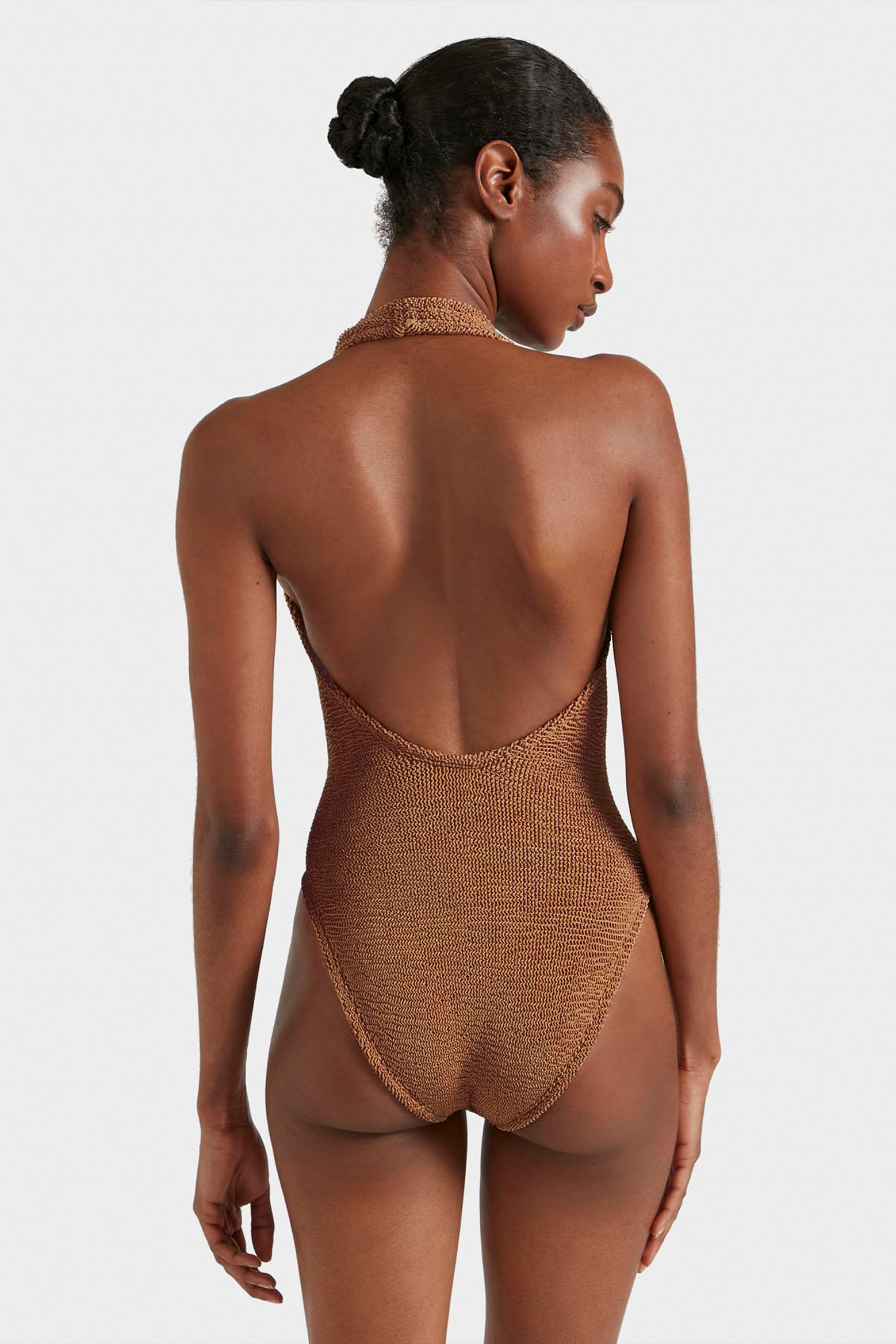 HUNZA G SANDY SWIM IN METALLIC CHOCOLATE | THE NEW TREND