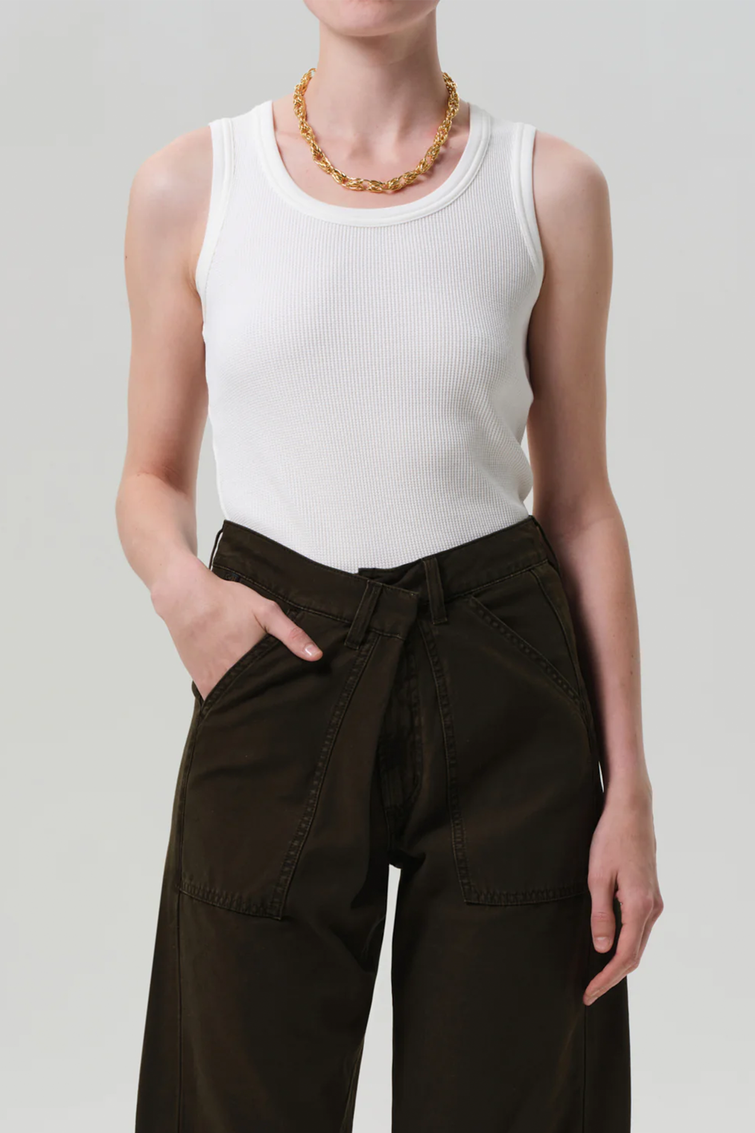 CITIZENS OF HUMANITY INEZ WAFFLE TANK IN PASHMINA | THE NEW TREND
