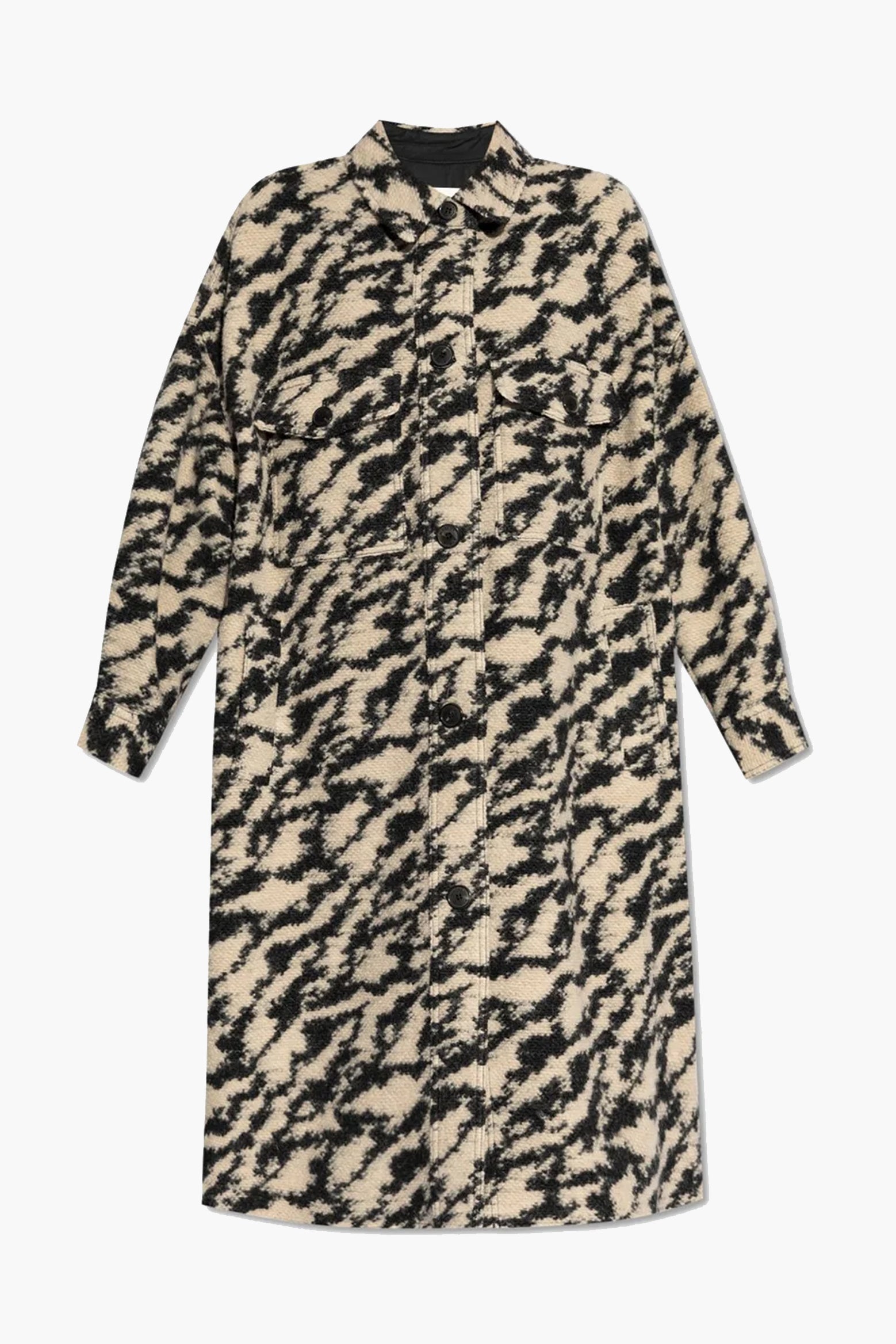 The Isabel Marant Fontizi Coat in Black Beige available at The New Trend Australia