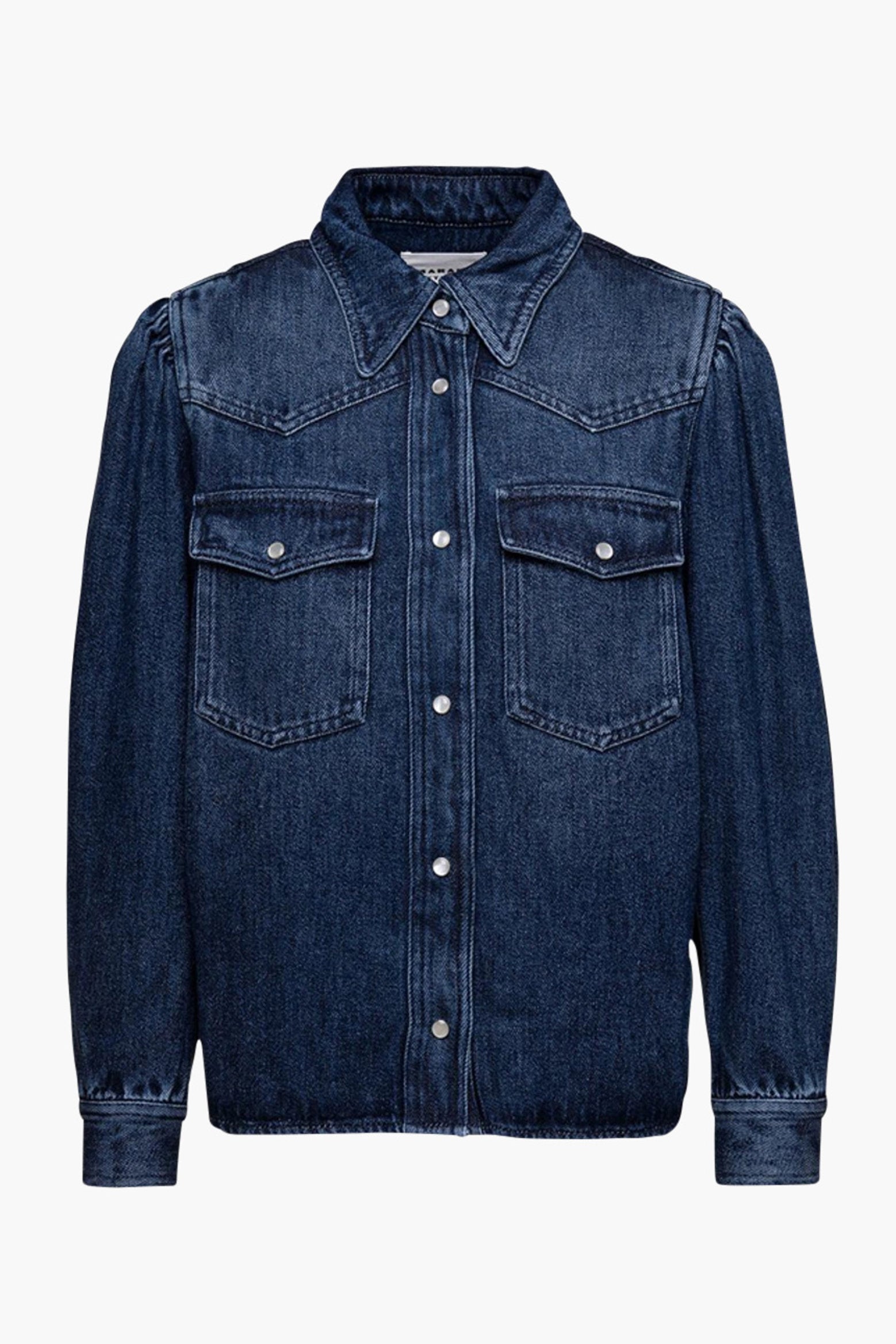 The Isabel Marant Tahisse Fluid Denim Shirt in Blue available at The New Trend Australia.