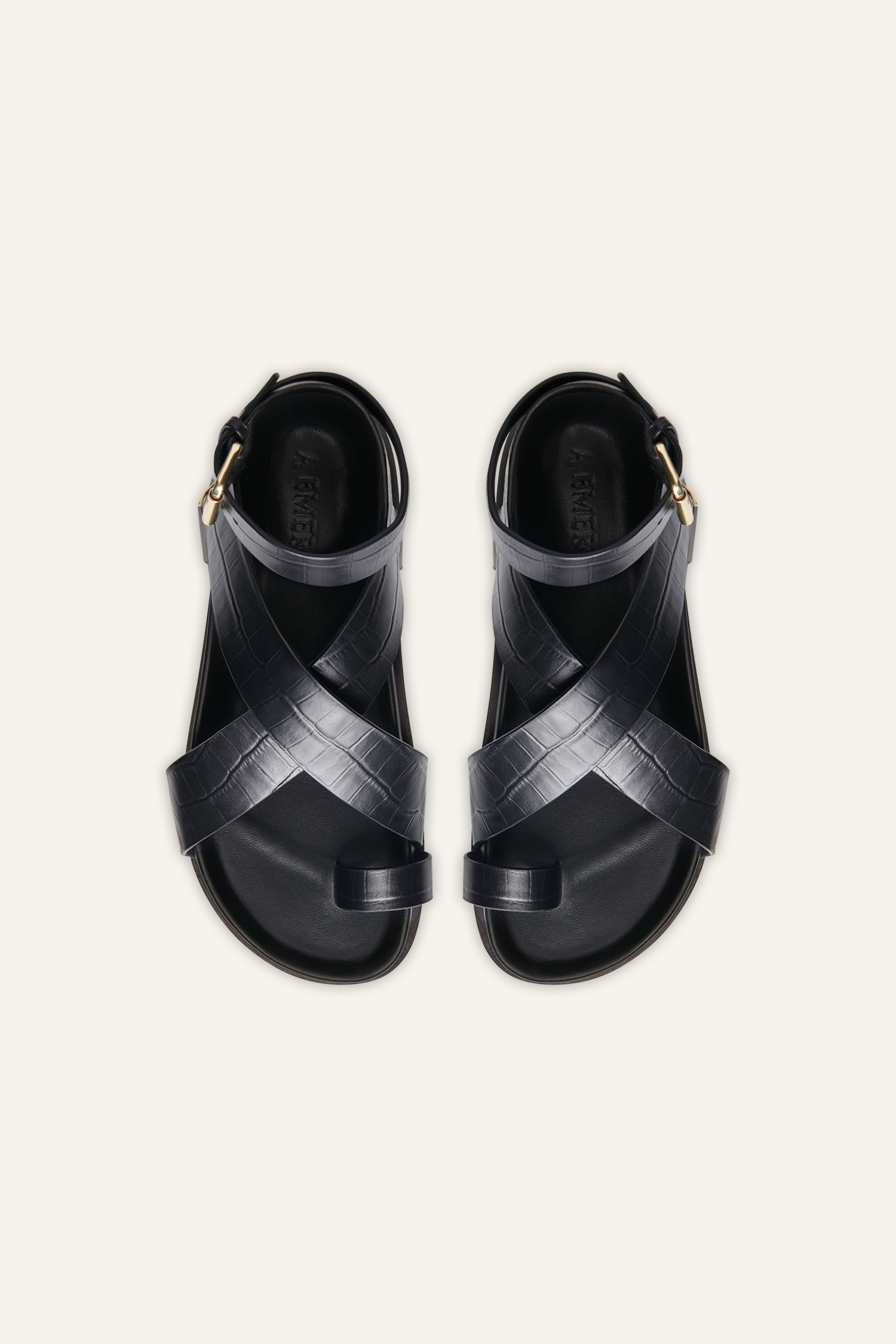 A.Emery Jalen Sandal in Black Croc from The New Trend 