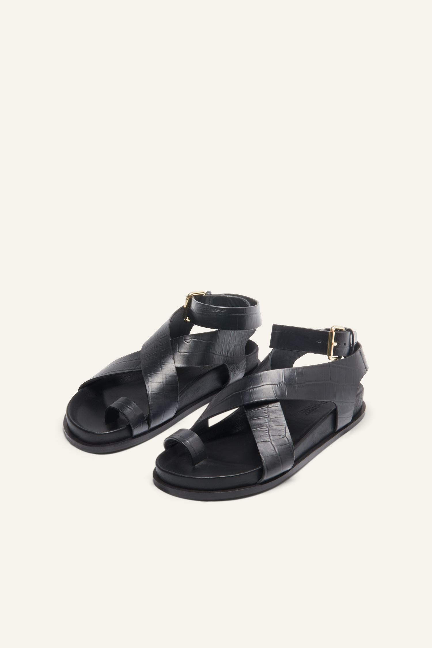 A.Emery Jalen Sandal in Black Croc from The New Trend 