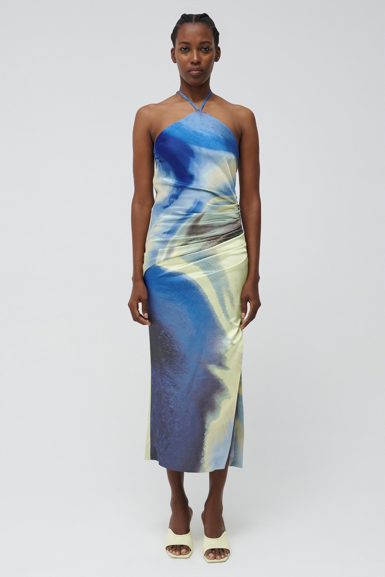 The Jonathan Simkhai Hansel Gown in Marina Blue Print available at The New Trend Australia
