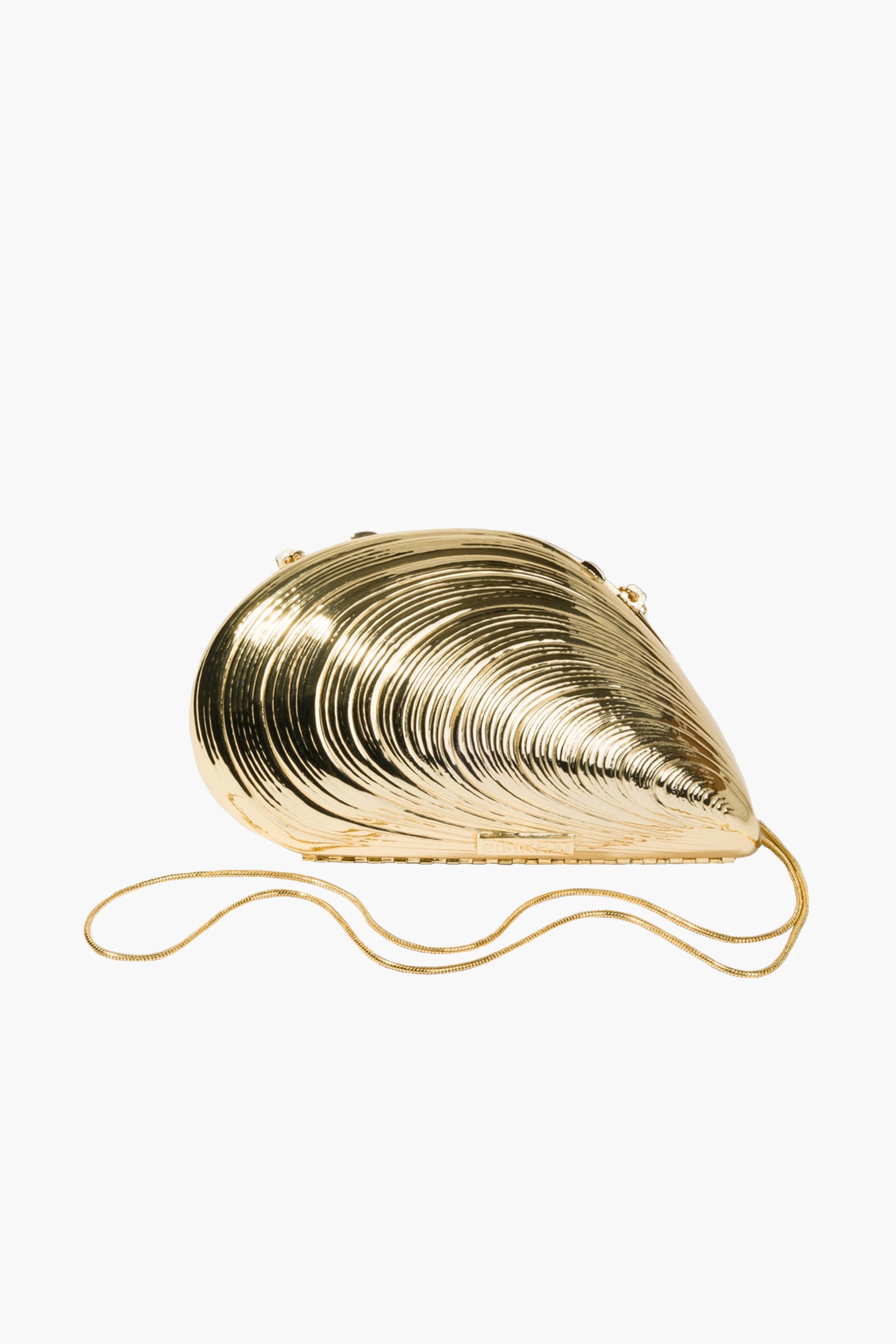 The Jonathan Simkhai Bridget Metal Oyster Shell Clutch in Gold available at The New Trend Australia