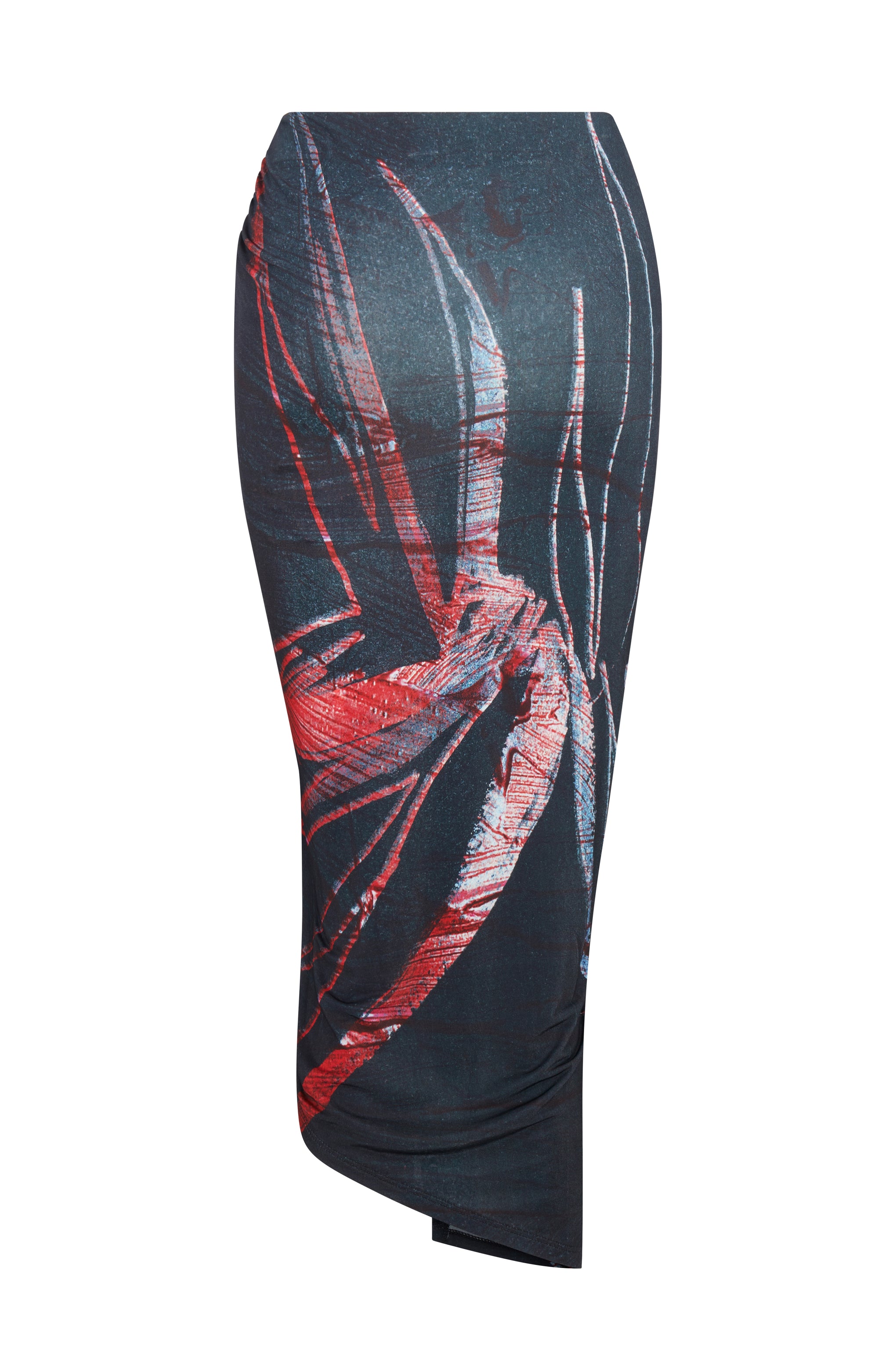 Louisa Ballou Coastline Long Skirt in Red Silver Flower available at TNT The New Trend Australia