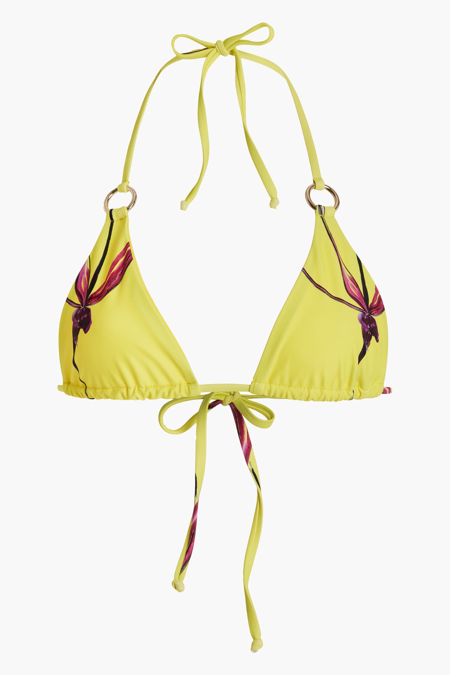The Louisa Ballou Mini Ring Bikini Top in Caledenia Orchid available at The New Trend Australia