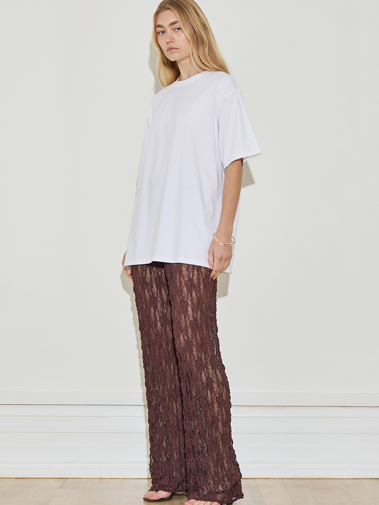 MAISON ESSENTIELE LACE PANT IN CHOCOLATE | THE NEW TREND

