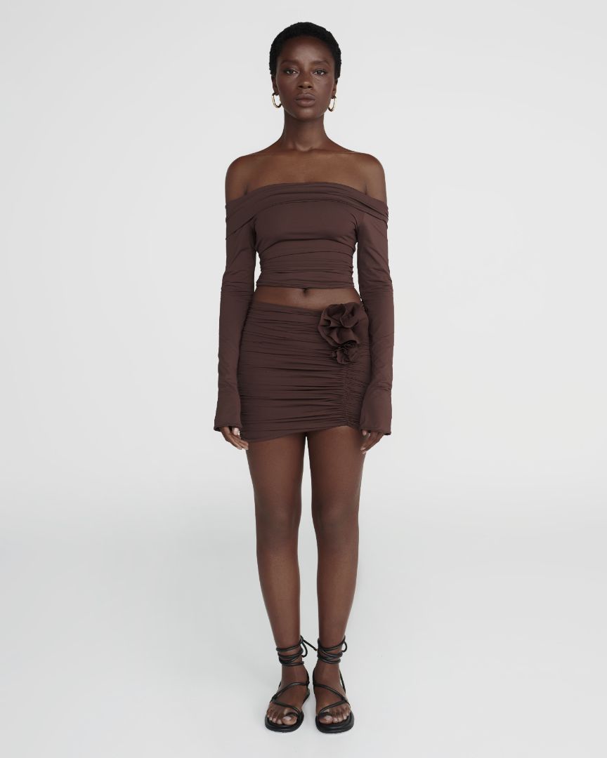 Maygel Coronel Margua Skirt in Brown available at The New Trend Australia.