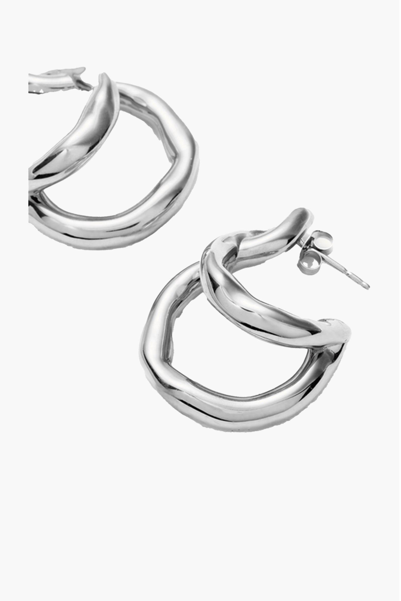 The Missoma Double Molten Hoop Earrings 2 in Silver available at The New Trend Australia